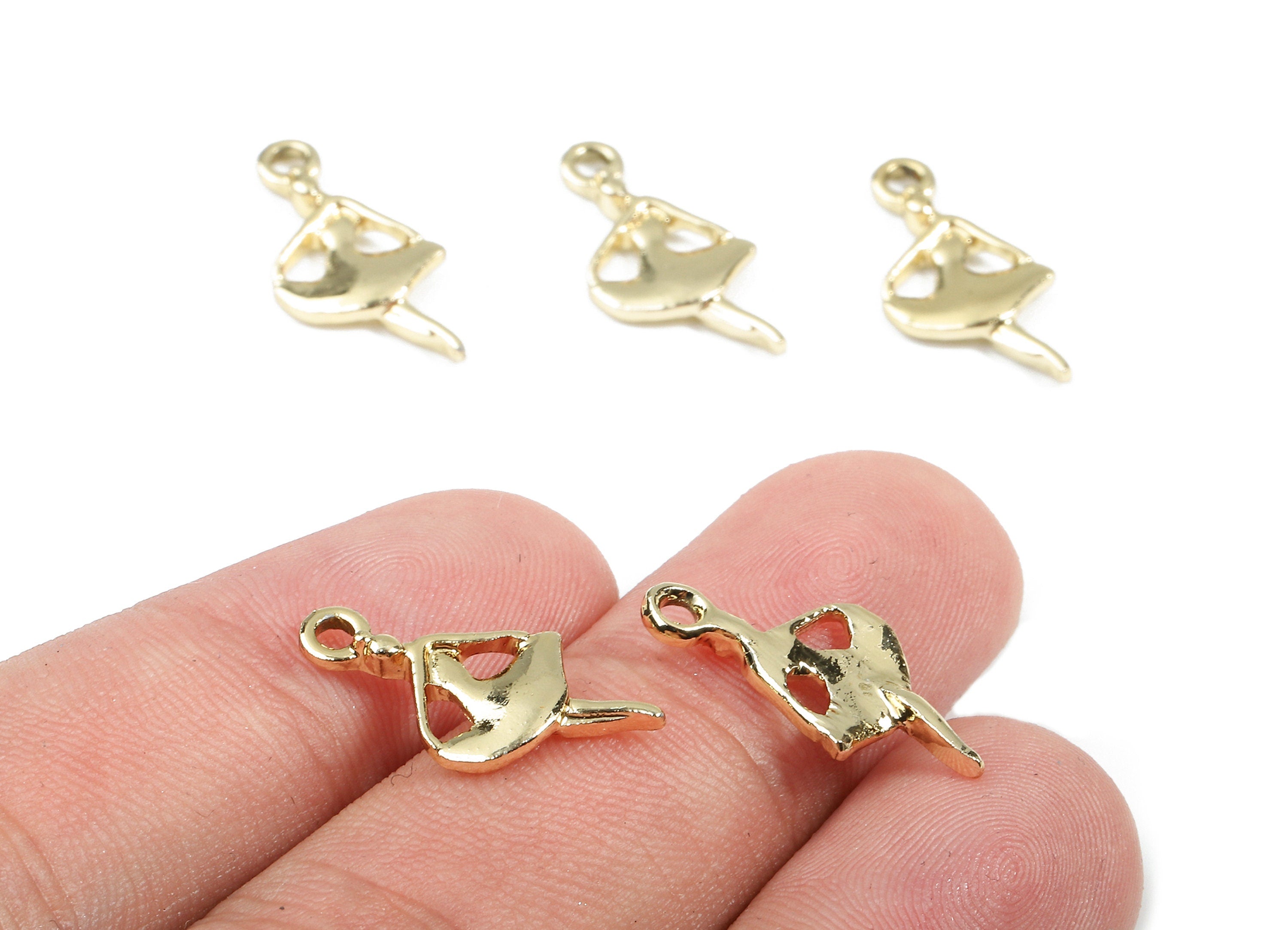 Alloy Ballerina Charms - Zinc Alloy Ballerina Earrings - Alloy Ballerina Pendant - Gold Tone Plated - 19.73x9.89x1.91mm - ZZ1478 - DOMEDBAZAAR