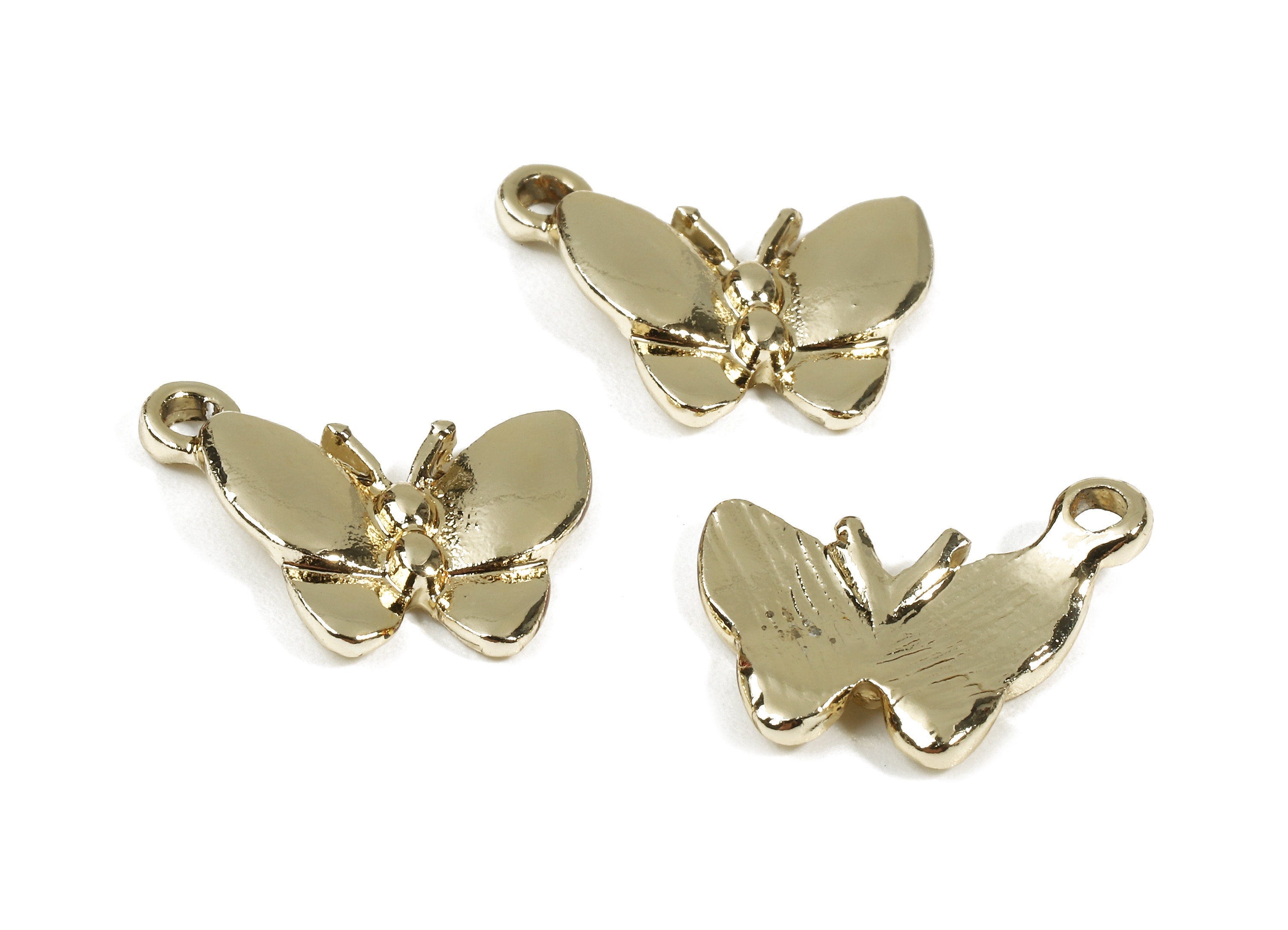 Alloy Butterfly Charms - Zinc Alloy Butterfly Earrings and Pendant - Gold Tone Plated - Earrings Finding - 16.2x13.73x1.9mm - ZZ1520 - DOMEDBAZAAR