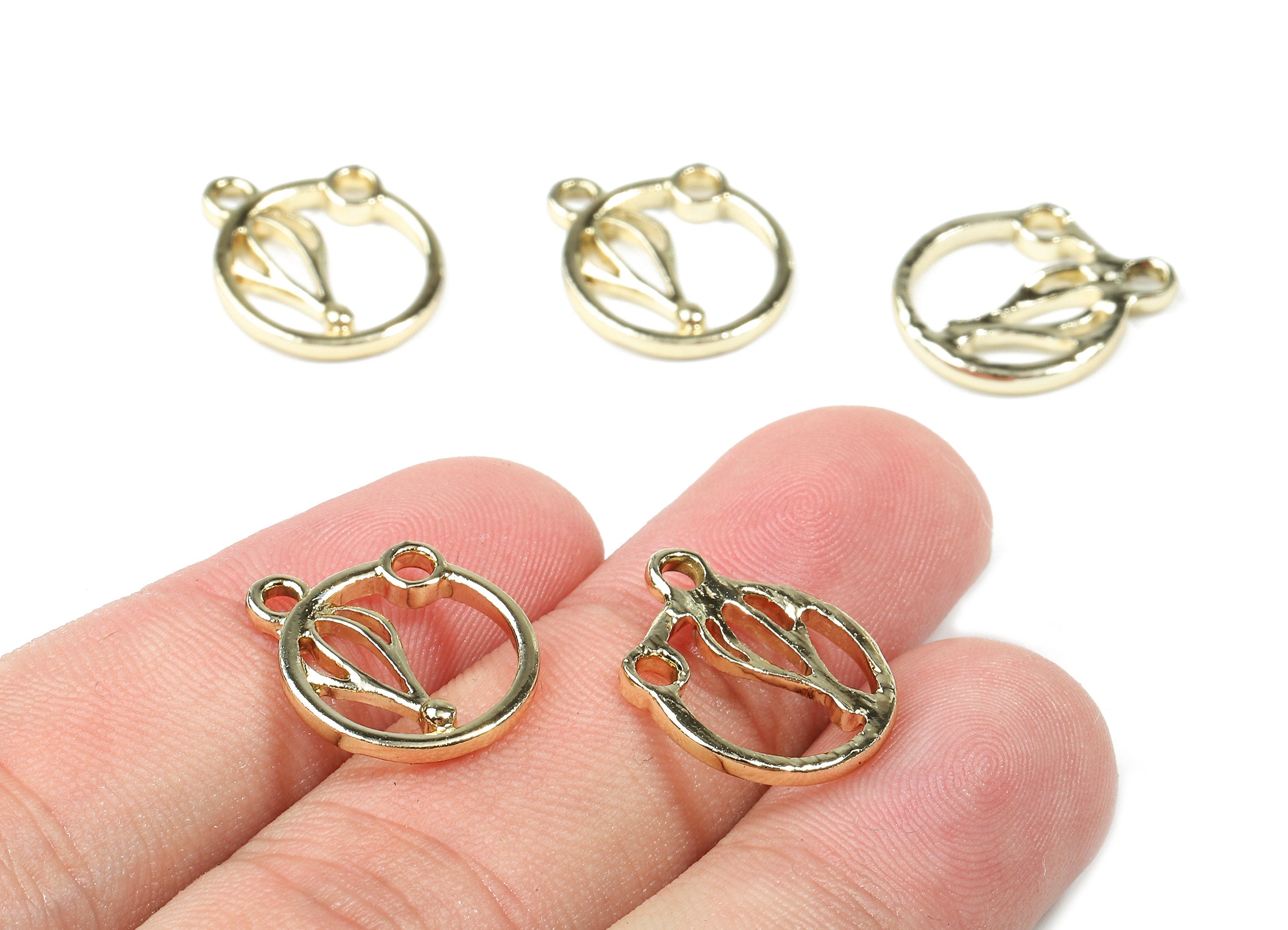 Alloy Balloon Charms - Zinc Alloy Balloon Earring - Alloy Circle Pendant - Gold Tone Plated - 17.55x14.44x2.01mm - ZZ1482 - DOMEDBAZAAR