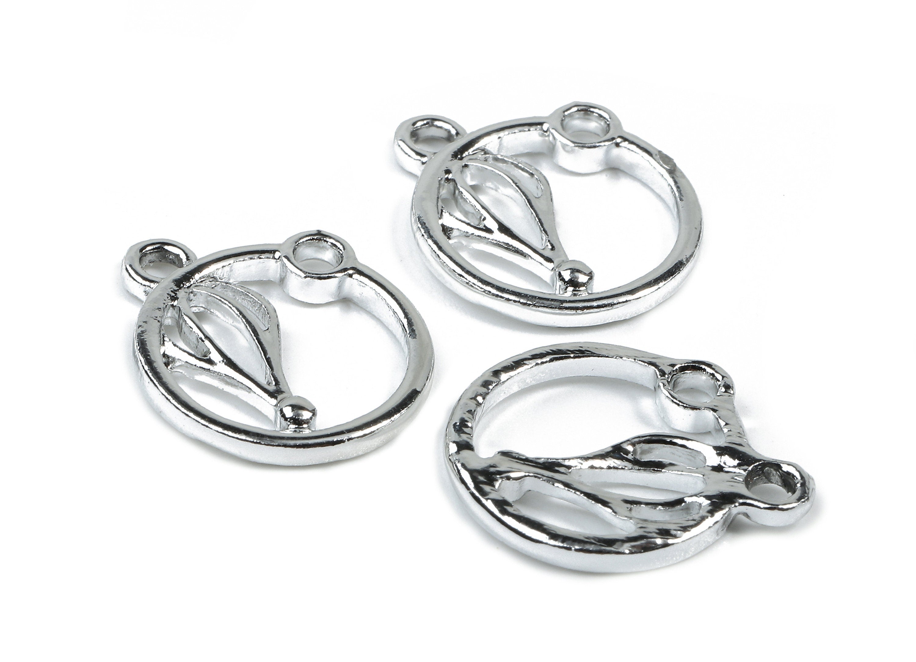 Alloy Balloon Charms - Zinc Alloy Balloon Earring - Alloy Circle Pendant - Silver Tone Plated - 17.55x14.44x2.01mm - ZZ1483 - DOMEDBAZAAR