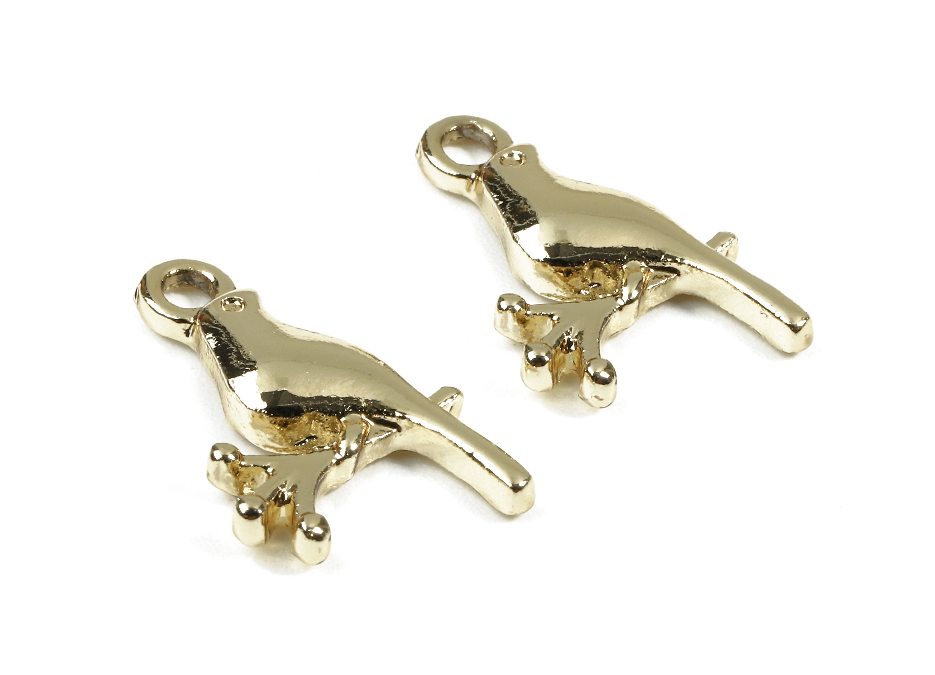 Alloy Bird Charms - Zinc Alloy Bird Earrings and Pendant - Gold Tone Plated - Earrings Finding - 18.31x11.46x2.48mm - ZZ1488 - DOMEDBAZAAR