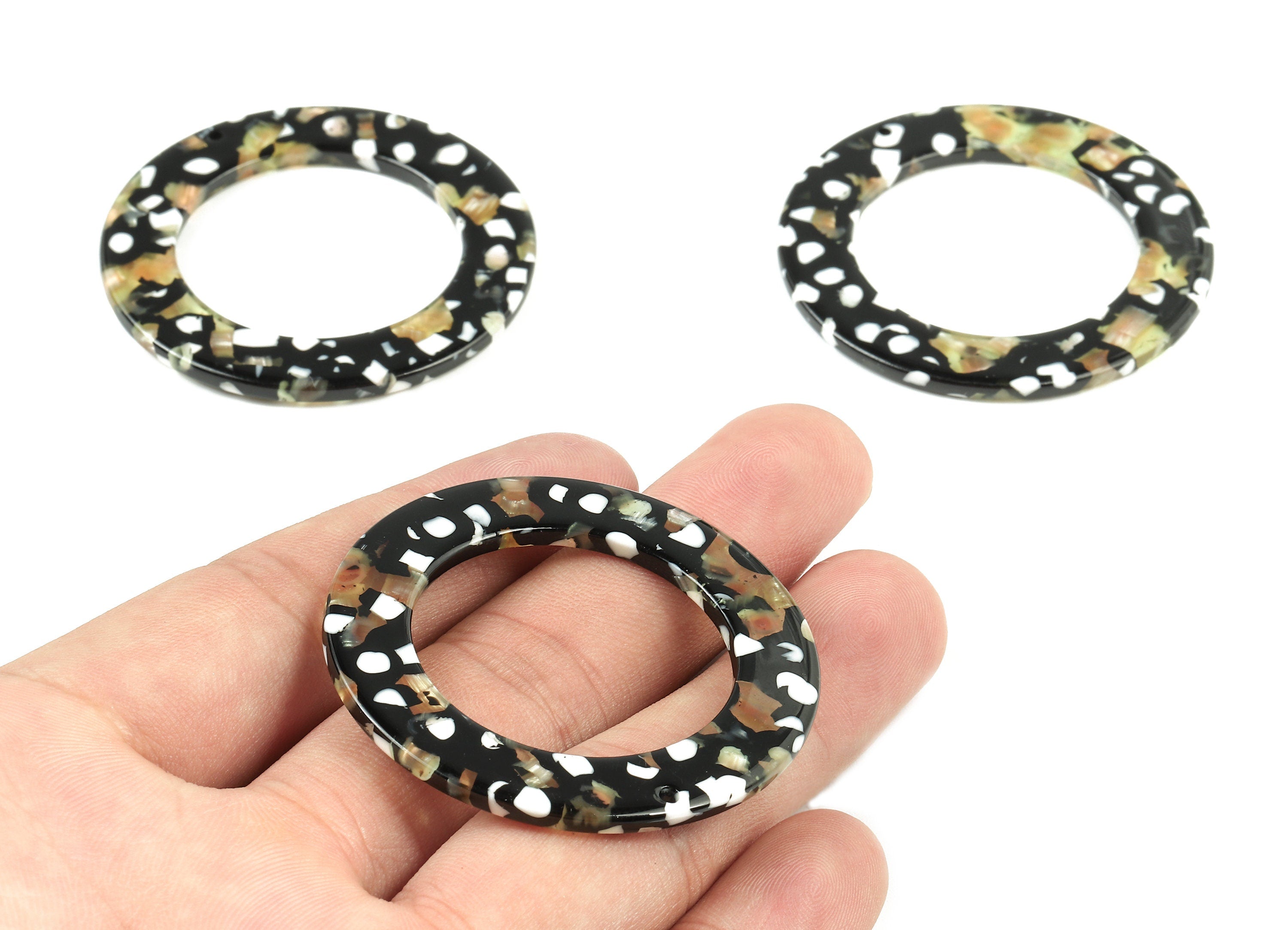 Acetate Circle Charms - Hoop Earrings & Pendant - Acetate Earrings for Big Circle - Color Code: A193- 47.86x47.86x2.67mm - AC1245-A193 - DOMEDBAZAAR