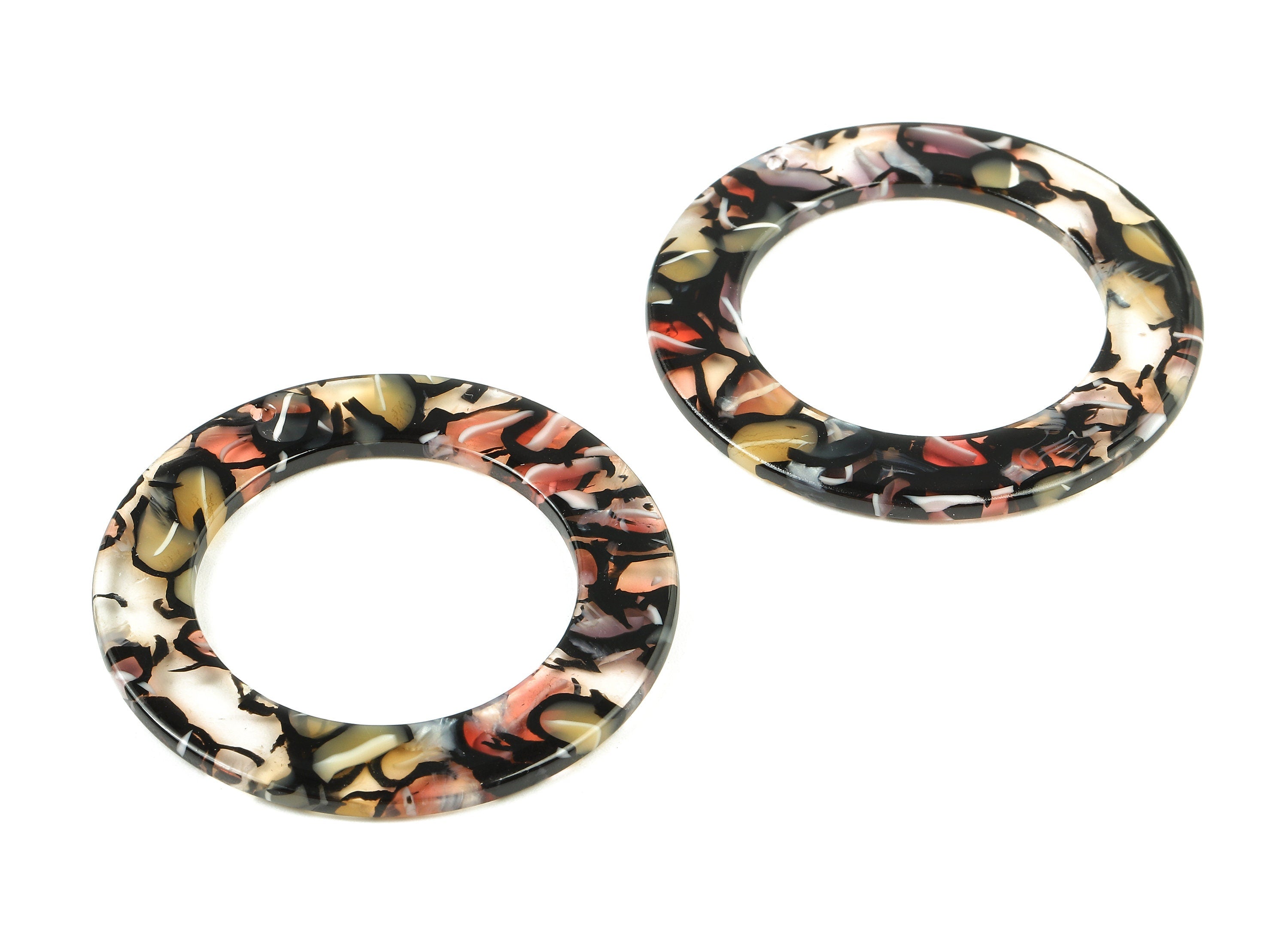 Acetate Circle Charms - Hoop Earrings & Pendant - Acetate Earrings for Big Circle - Color Code: A343- 47.86x47.86x2.67mm - AC1245-A343 - DOMEDBAZAAR