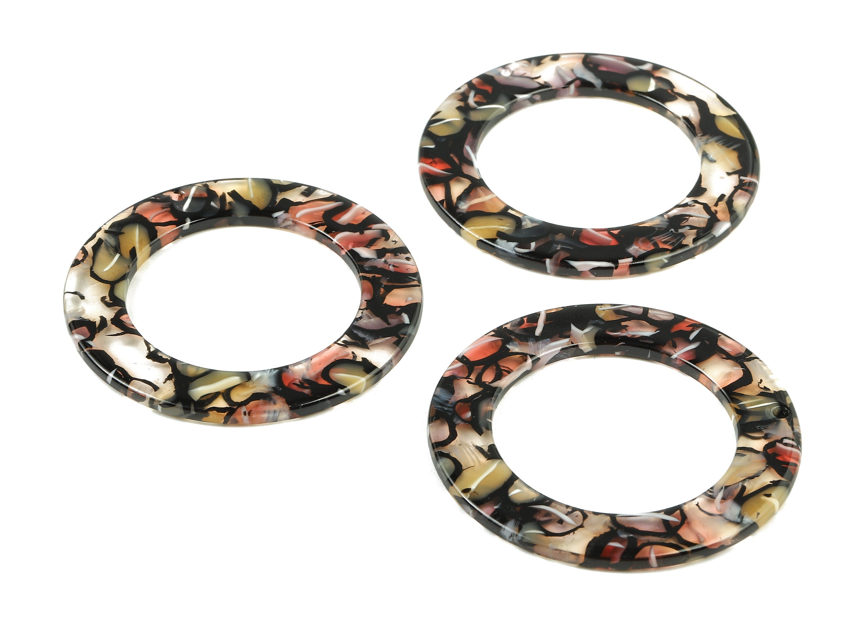 Acetate Circle Charms - Hoop Earrings & Pendant - Acetate Earrings for Big Circle - Color Code: A343- 47.86x47.86x2.67mm - AC1245-A343 - DOMEDBAZAAR