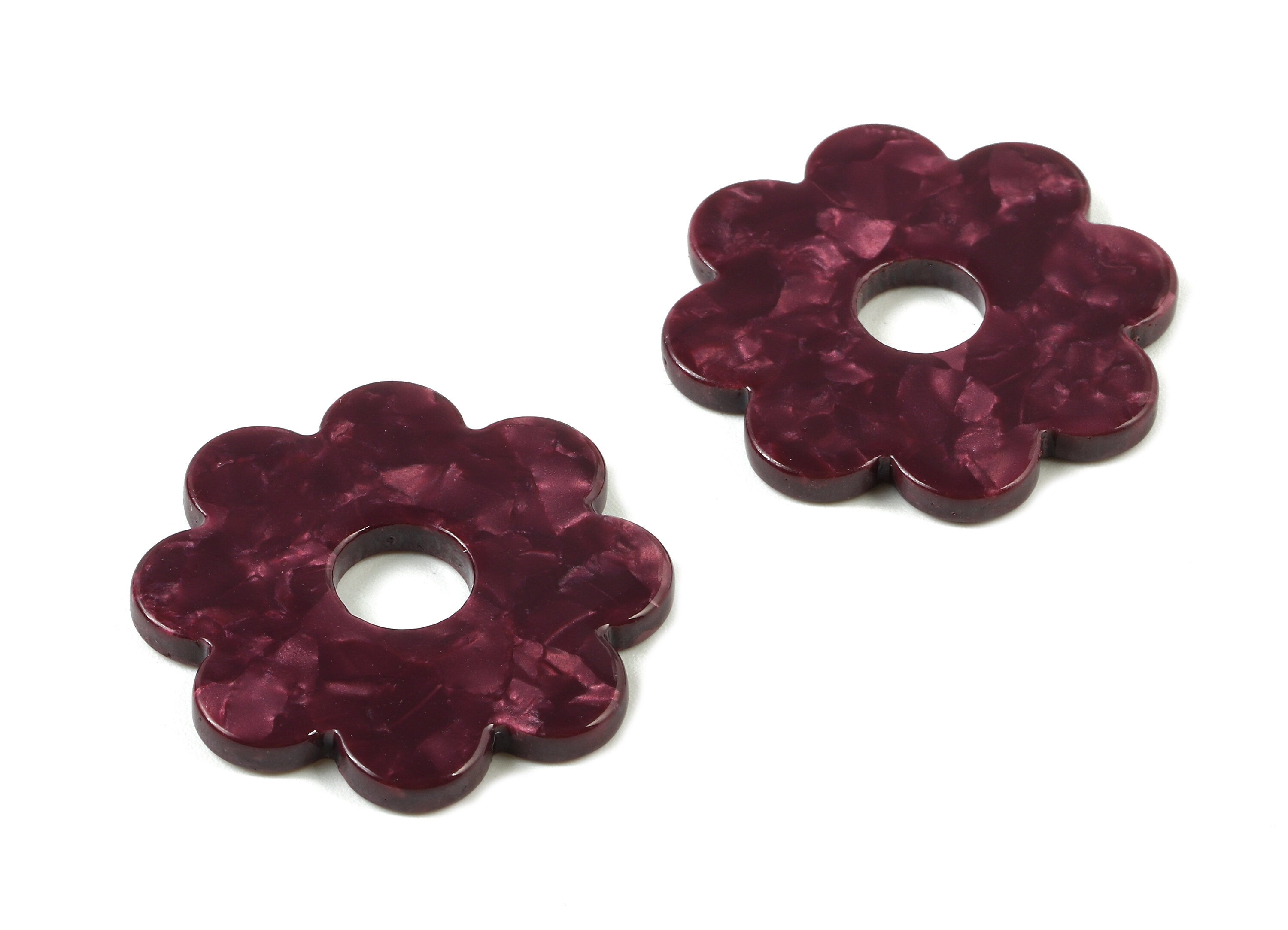 Acetate Flower Charms - Flower Earrings and Pendant - Earring Findings - Jewelry Supplys - Color Code: A409 - 28.8x28.8x2.61mm - AC1753-A407 - DOMEDBAZAAR