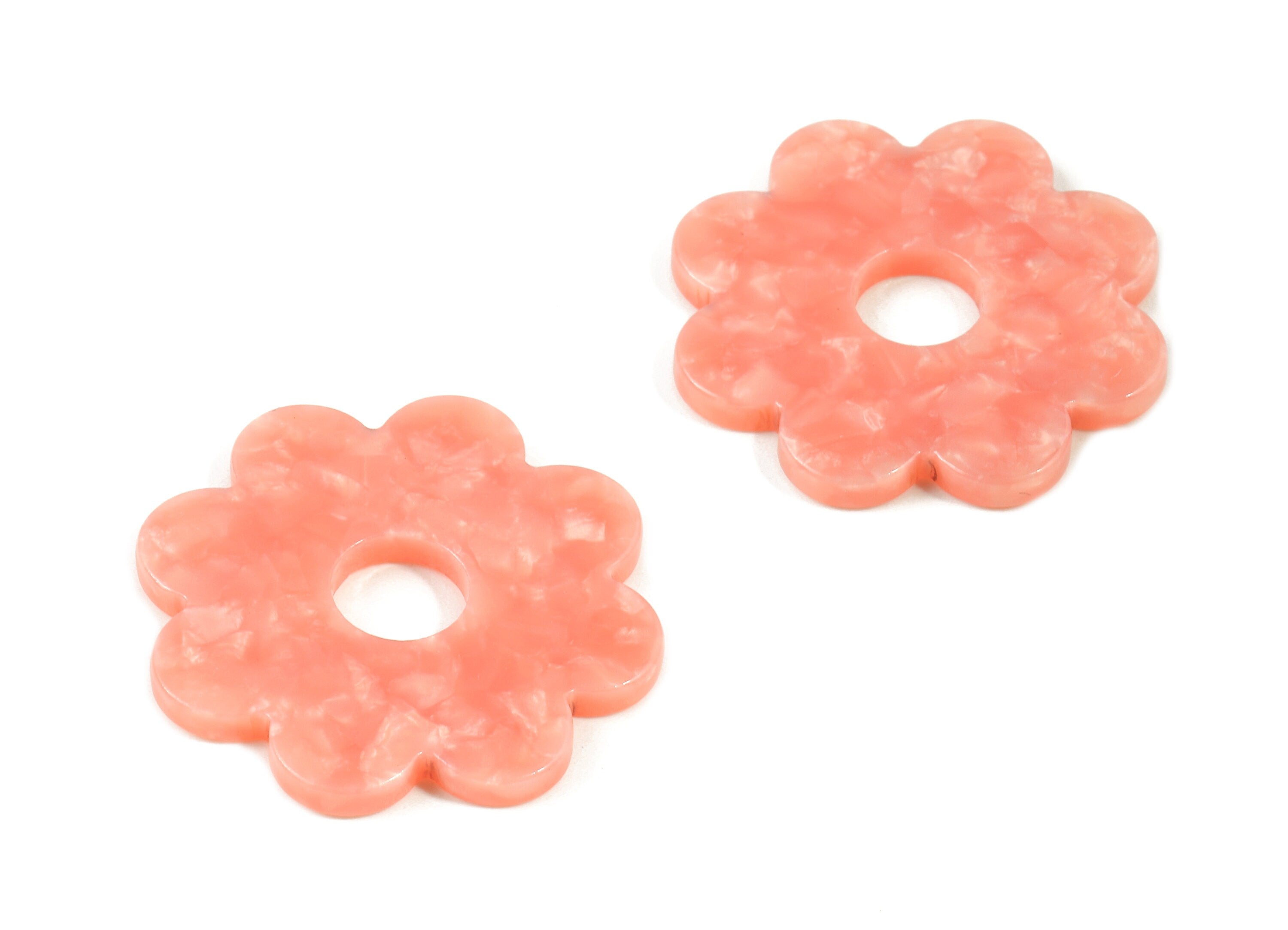 Acetate Flower Charms - Flower Earrings and Pendant - Earring Findings - Jewelry Supplys - Color Code: A409 - 28.8x28.8x2.61mm - AC1753-A409 - DOMEDBAZAAR