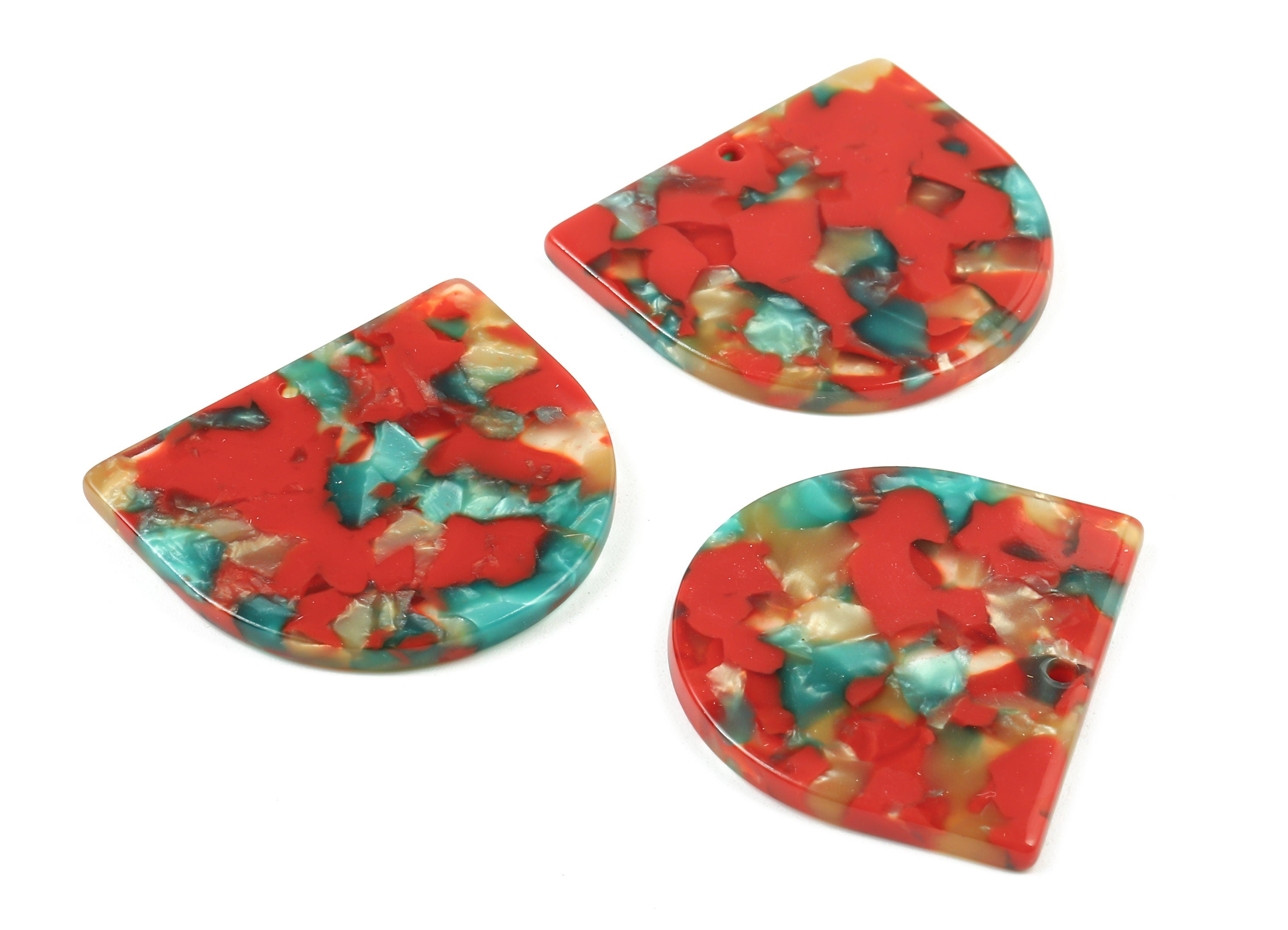 Acetate D Charms - D Earrings and Pendant - 1 Hole - Earring Findings - Jewelry Supplies - Color Code: A46 - 33.53x29.4x2.76mm - AC1094-A46 - DOMEDBAZAAR