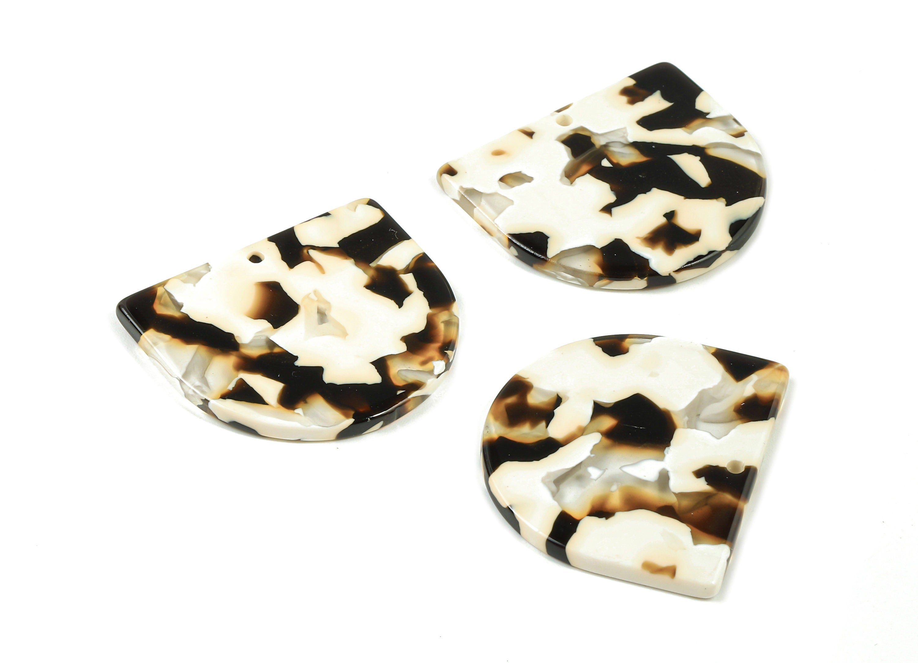 Acetate D Charms - D Earrings and Pendant - 1 Hole - Earring Findings - Jewelry Supplies - Color Code:A257 - 29.19x33.36x2.6mm - AC1094-A257 - DOMEDBAZAAR
