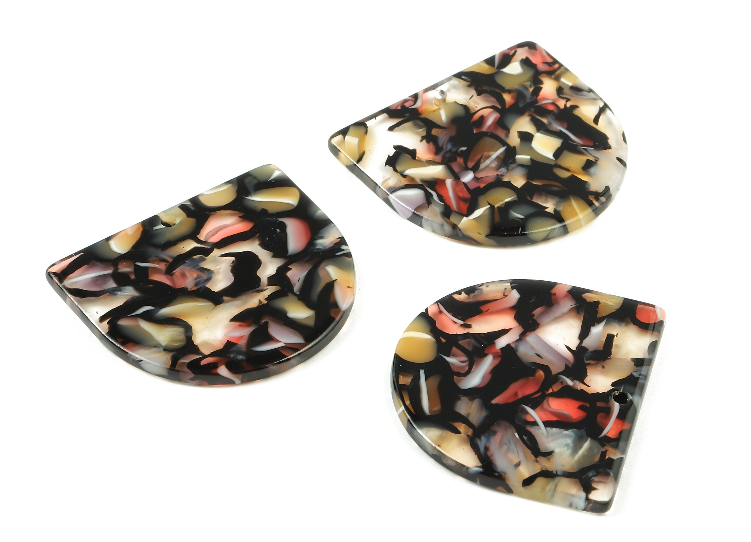 Acetate D Charms - D Earrings and Pendant - 1 Hole - Earring Findings - Jewelry Supplies - Color Code:A343 - 29.19x33.36x2.6mm - AC1094-A343 - DOMEDBAZAAR