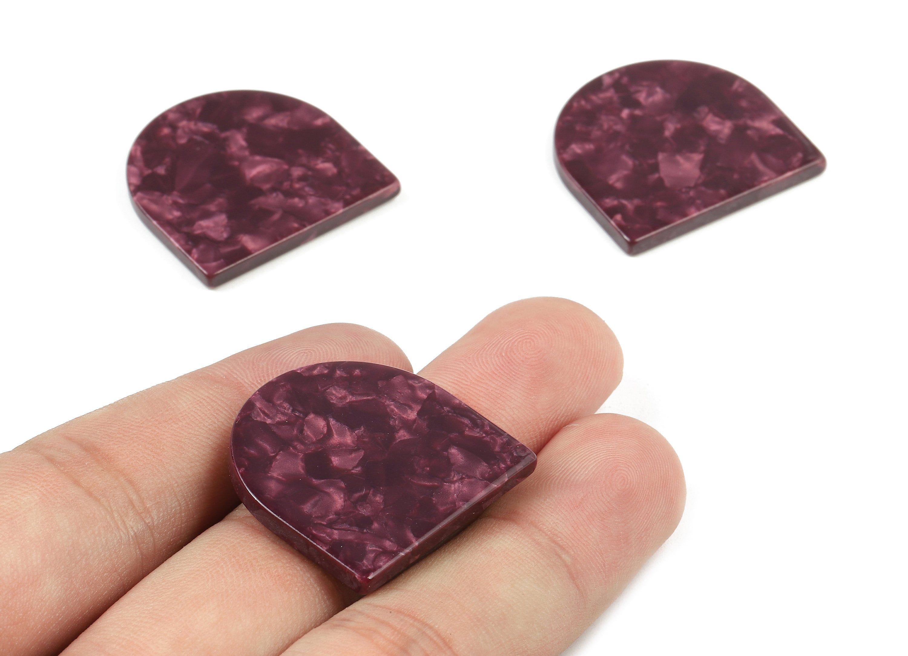 Acetate D Charms - D Earrings & Pendant - No Hole - Earring Findings - Jewelry Supplies - Color Code:A407 - 27.49x26.42x2.61mm - AC1747-A407 - DOMEDBAZAAR