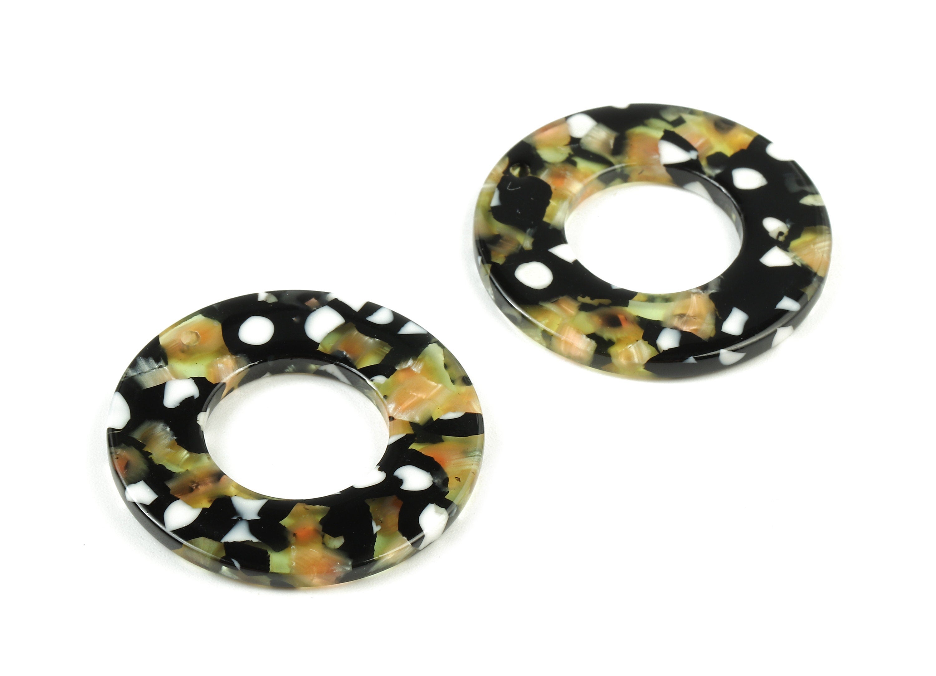 Acetate Circle Charms - Circle Earrings & Pendant - Earring Findings - Color Code: A193 - 30.62x30.62x2.61mm - AC1755-A193 - DOMEDBAZAAR