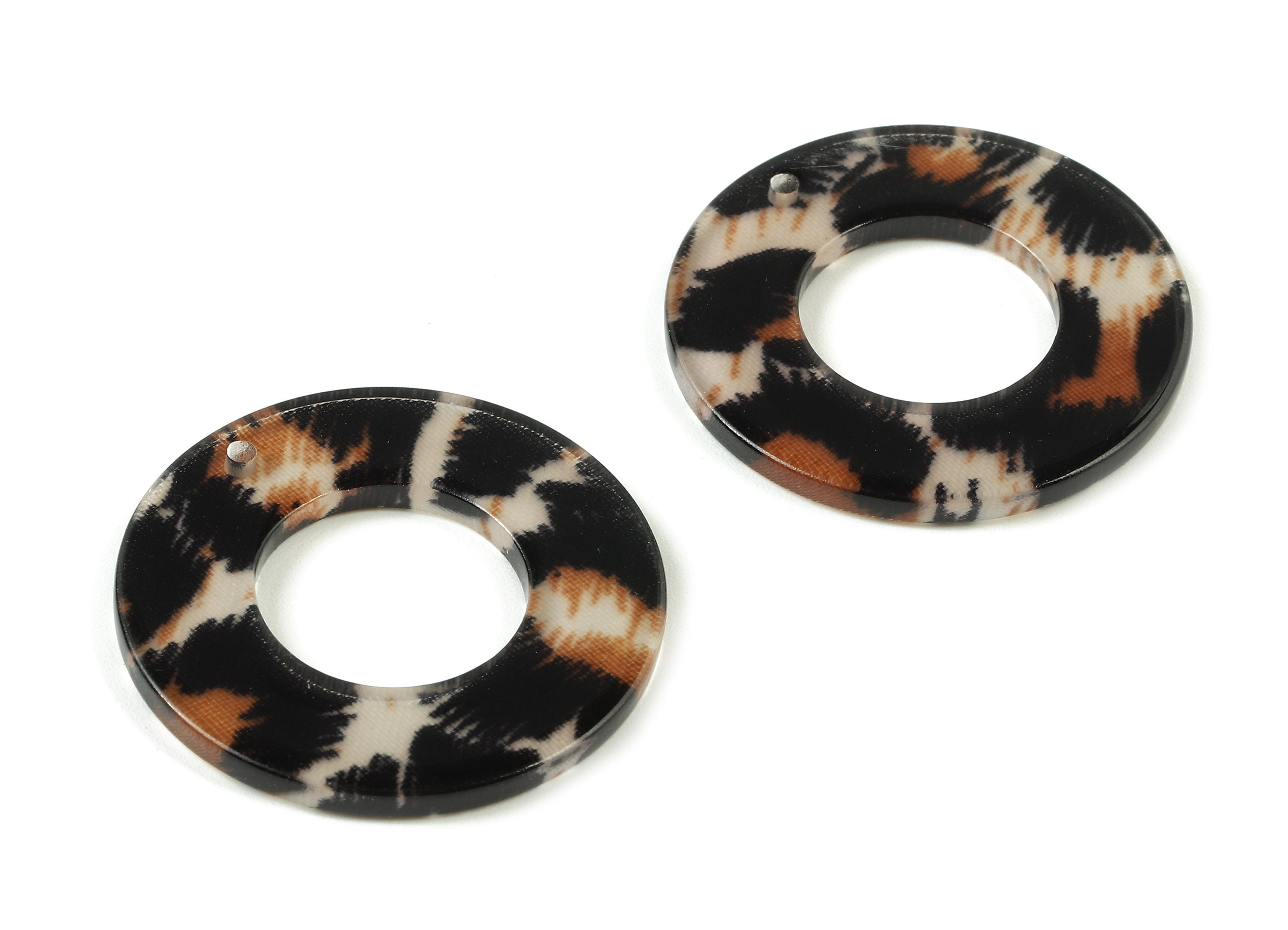 Acetate Circle Charms - Circle Earrings & Pendant - Earring Findings - Color Code: A266 - 30.62x30.62x2.61mm - AC1755-A266 - DOMEDBAZAAR