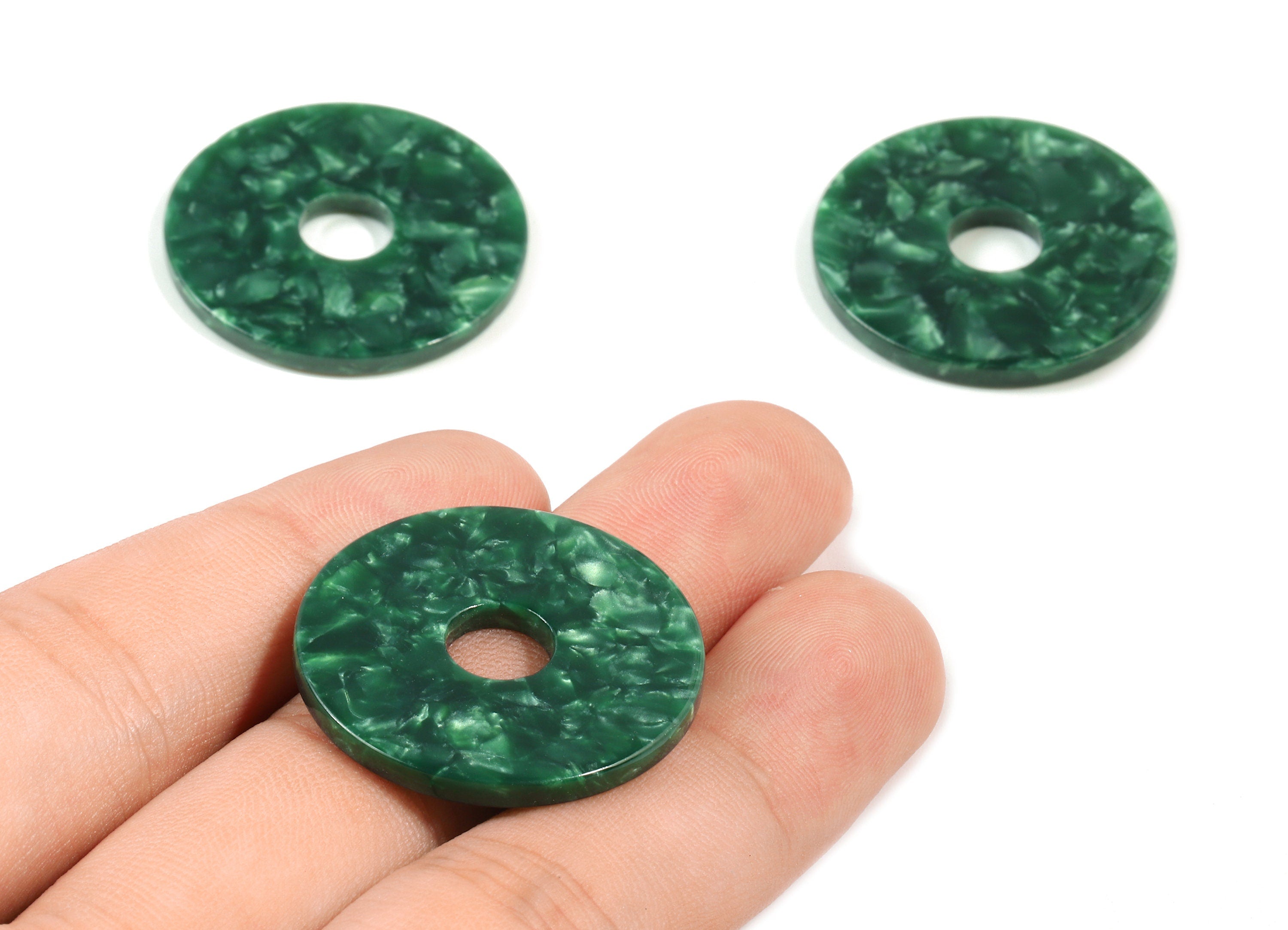 Acetate Circle Charms - Circle Earring & Pendant - Earring Findings - Jewelry Supplies - Color Code: A404 - 29.56x29.56x2.63mm - AC1754-A404 - DOMEDBAZAAR
