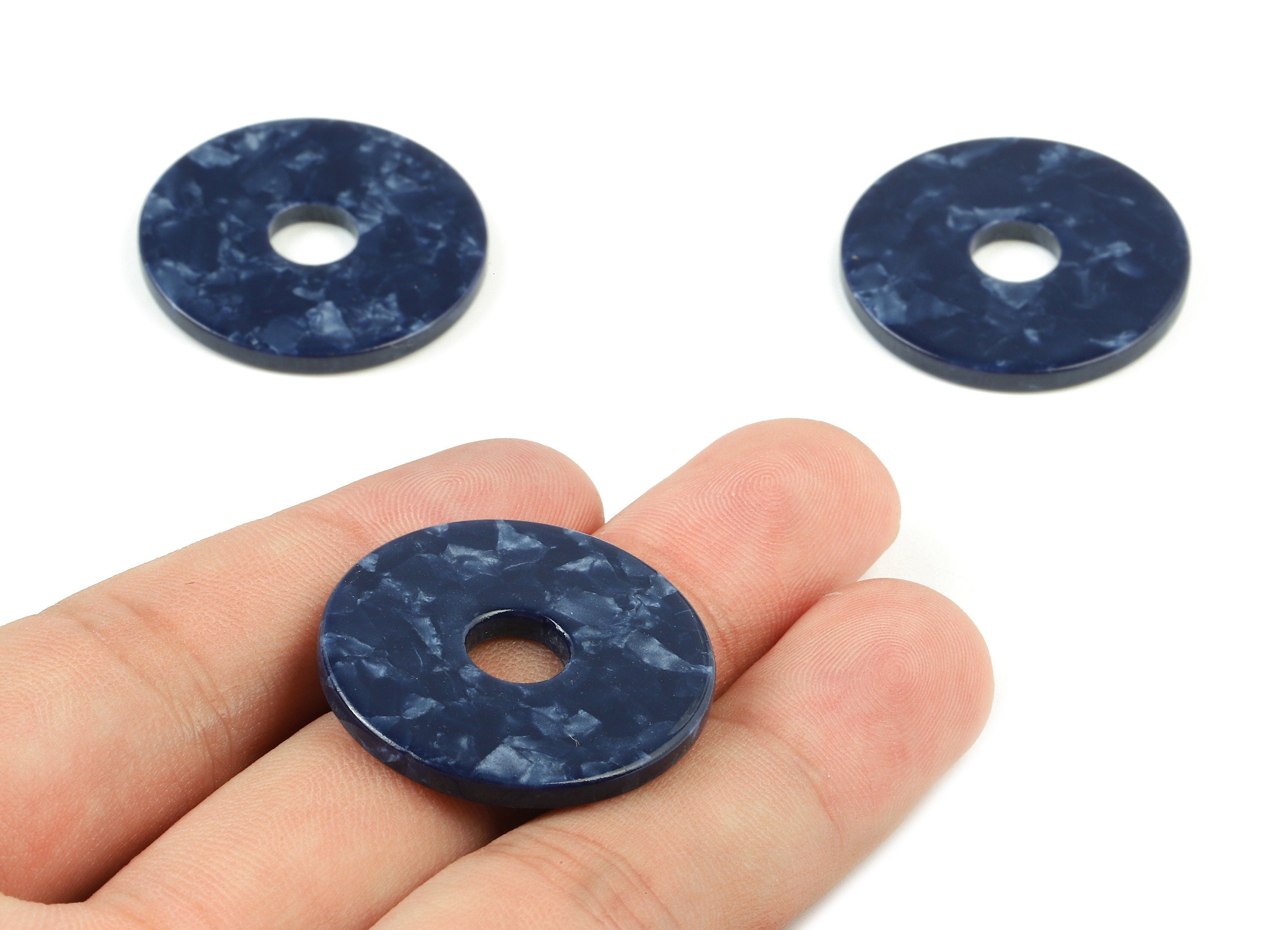 Acetate Circle Charms - Circle Earring & Pendant - Earring Findings - Jewelry Supplies - Color Code: A406 - 29.56x29.56x2.63mm - AC1754-A406 - DOMEDBAZAAR