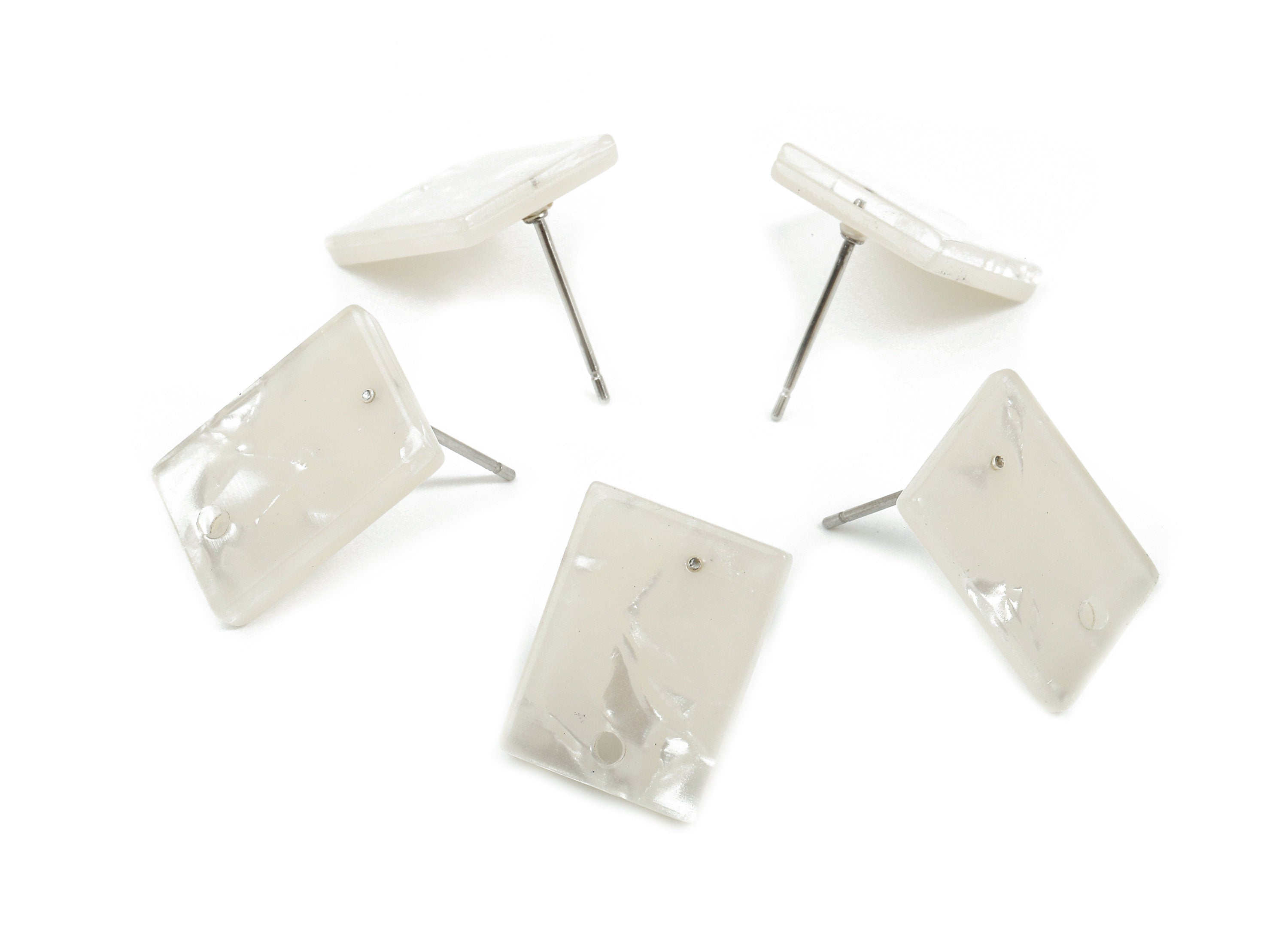 Acetate Rectangle Earring Stud - Rectangle Earring Post and Stud - Earring Findings - Color Code: A31 - 15.43x11.72x2.5mm- AC1663-A31 - DOMEDBAZAAR
