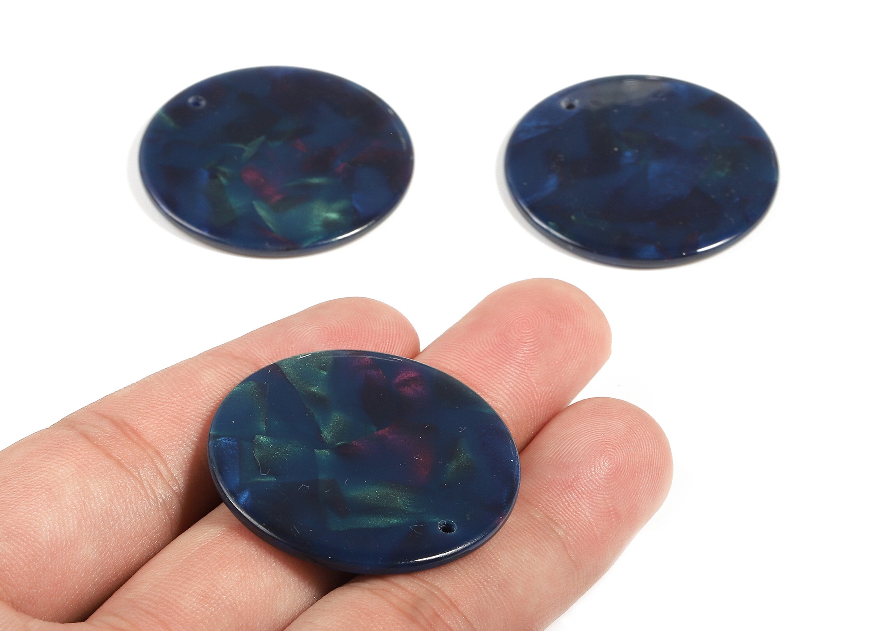 Acetate Round Charms - Coin Earrings and Pendant - Earring Findings - Jewelry Supplys - Color Code: A391- 34.8x34.8x2.54mm - AC1135-A391 - DOMEDBAZAAR