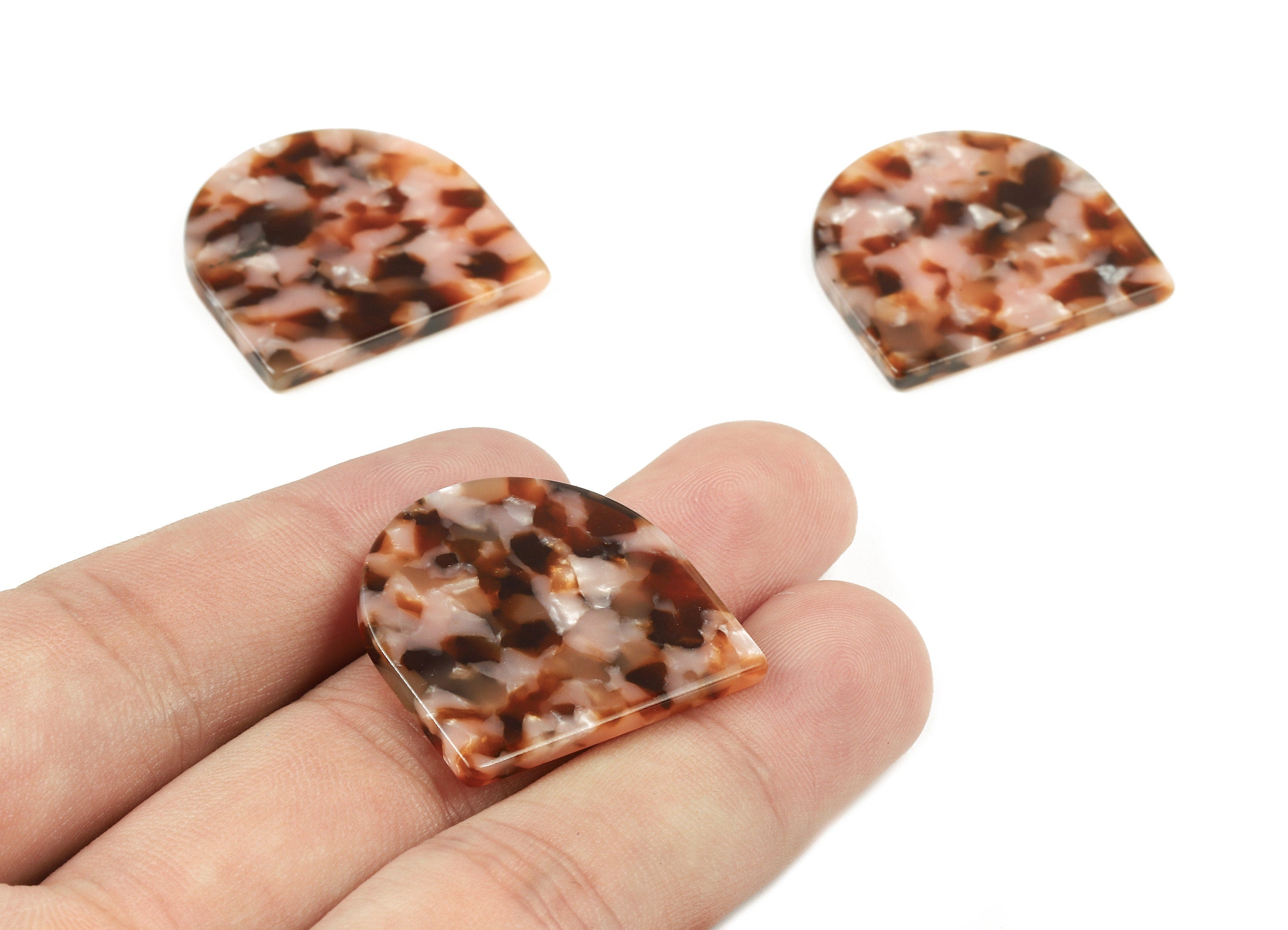 Acetate D Charms - D Earrings & Pendant - No Hole - Earring Findings - Jewelry Supplies - Color Code:A405 - 27.49x26.42x2.61mm - AC1747-A405 - DOMEDBAZAAR