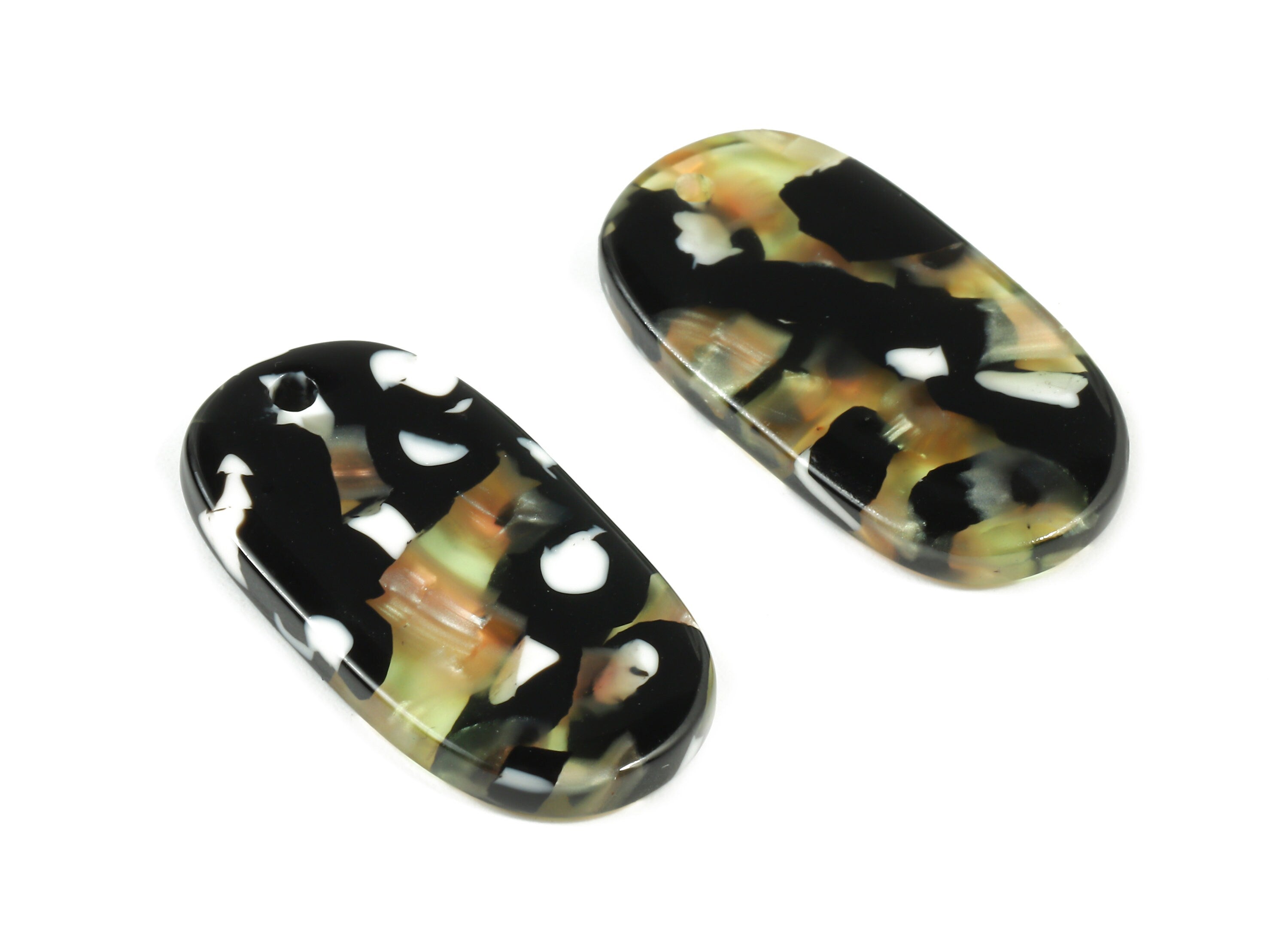 Acetate Oval Charms - Oval Earrings and Pendant - Earring Findings - Jewelry Supplys - Color Code:A193 - 26.38x14.11x2.63mm - AC1156-A193 - DOMEDBAZAAR