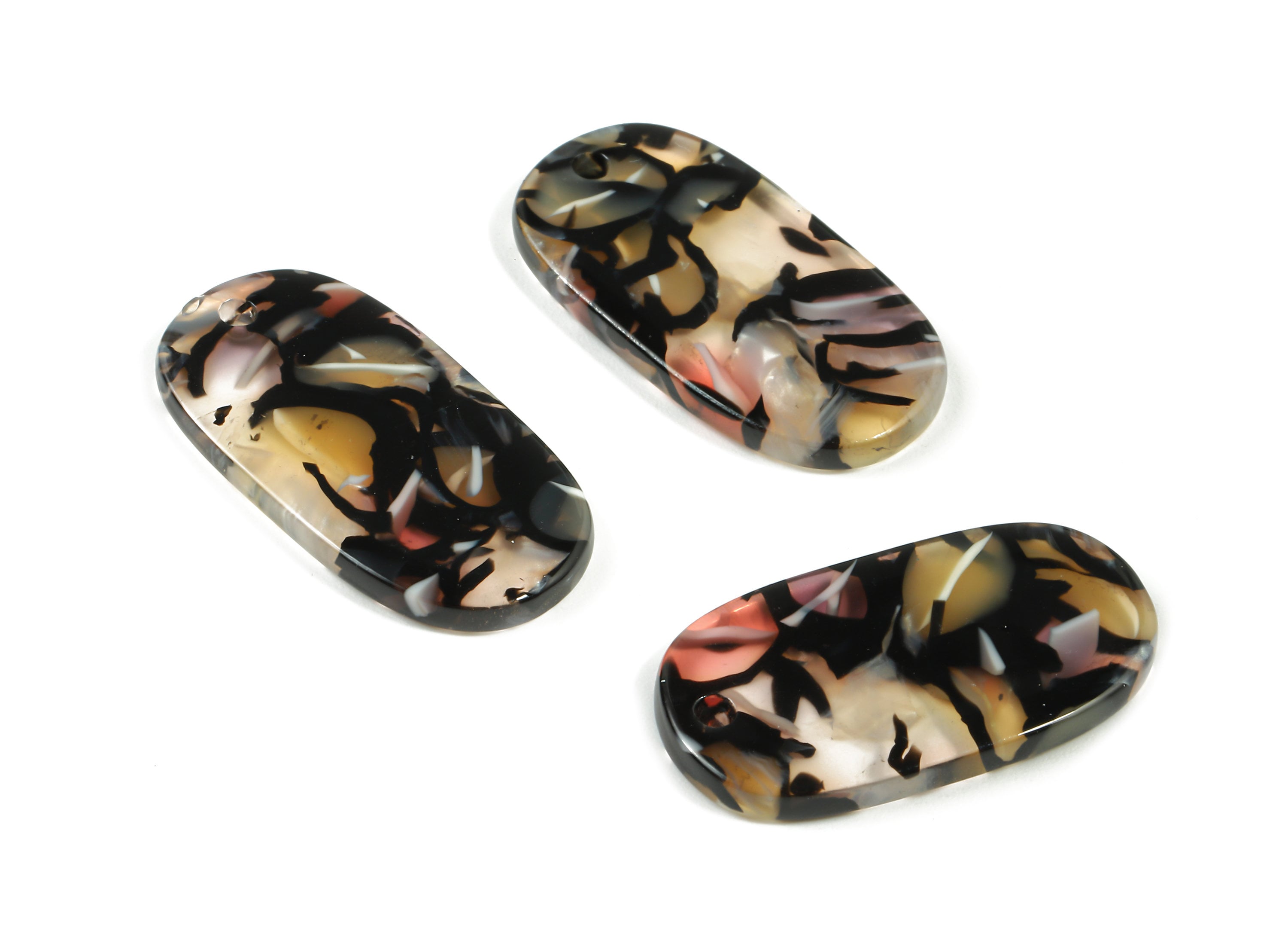 Acetate Oval Charms - Oval Earrings and Pendant - Earring Findings - Jewelry Supplys - Color Code:A343 - 26.38x14.11x2.63mm - AC1156-A343 - DOMEDBAZAAR