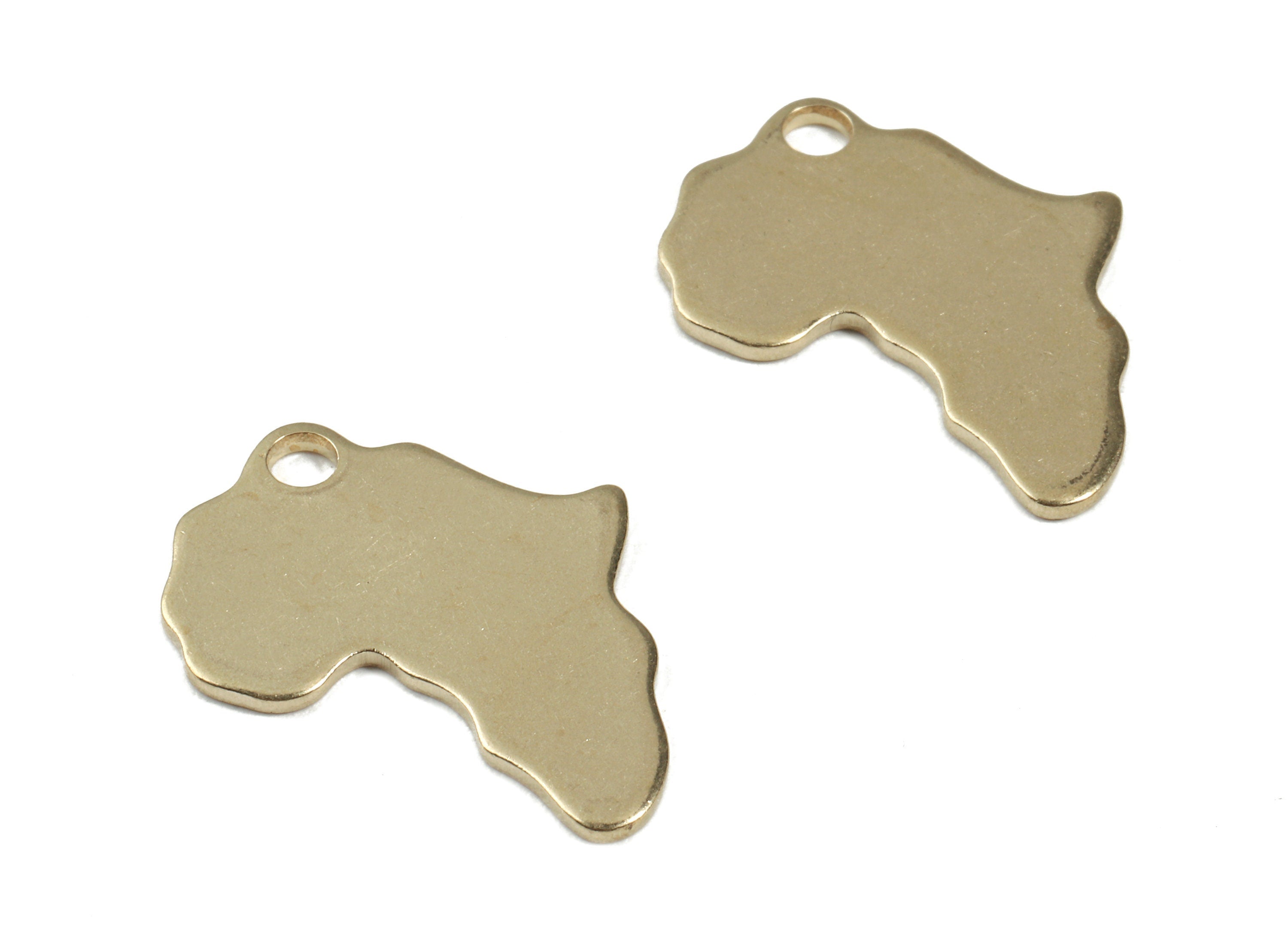 Personalized stamping blank - Brass Africa Charms - Raw Brass Africa Earring and Pendant - Brass Africa Necklace - 24.87x20x1.19mm - PP3017 - DOMEDBAZAAR