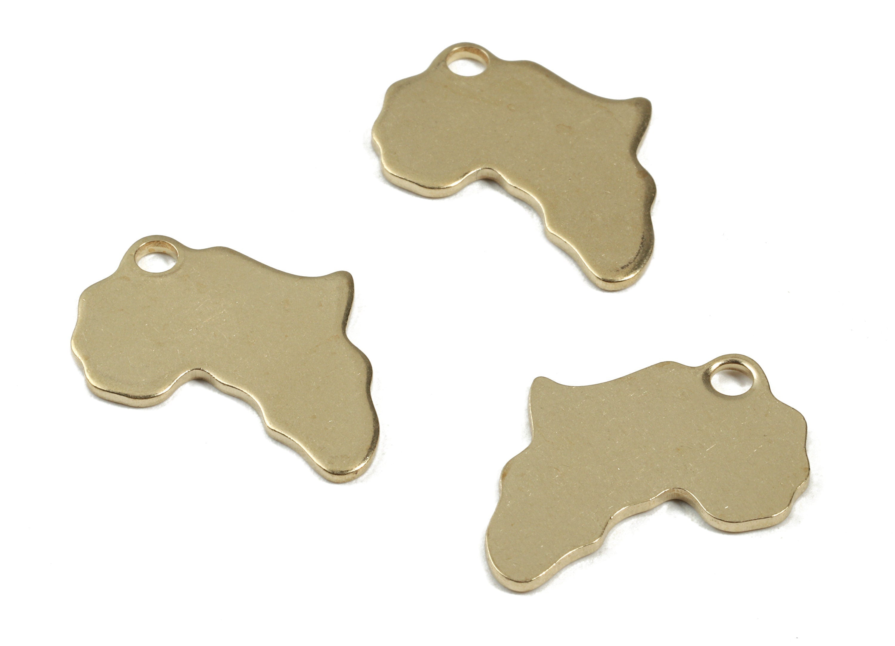 Personalized stamping blank - Brass Africa Charms - Raw Brass Africa Earring and Pendant - Brass Africa Necklace - 24.87x20x1.19mm - PP3017 - DOMEDBAZAAR