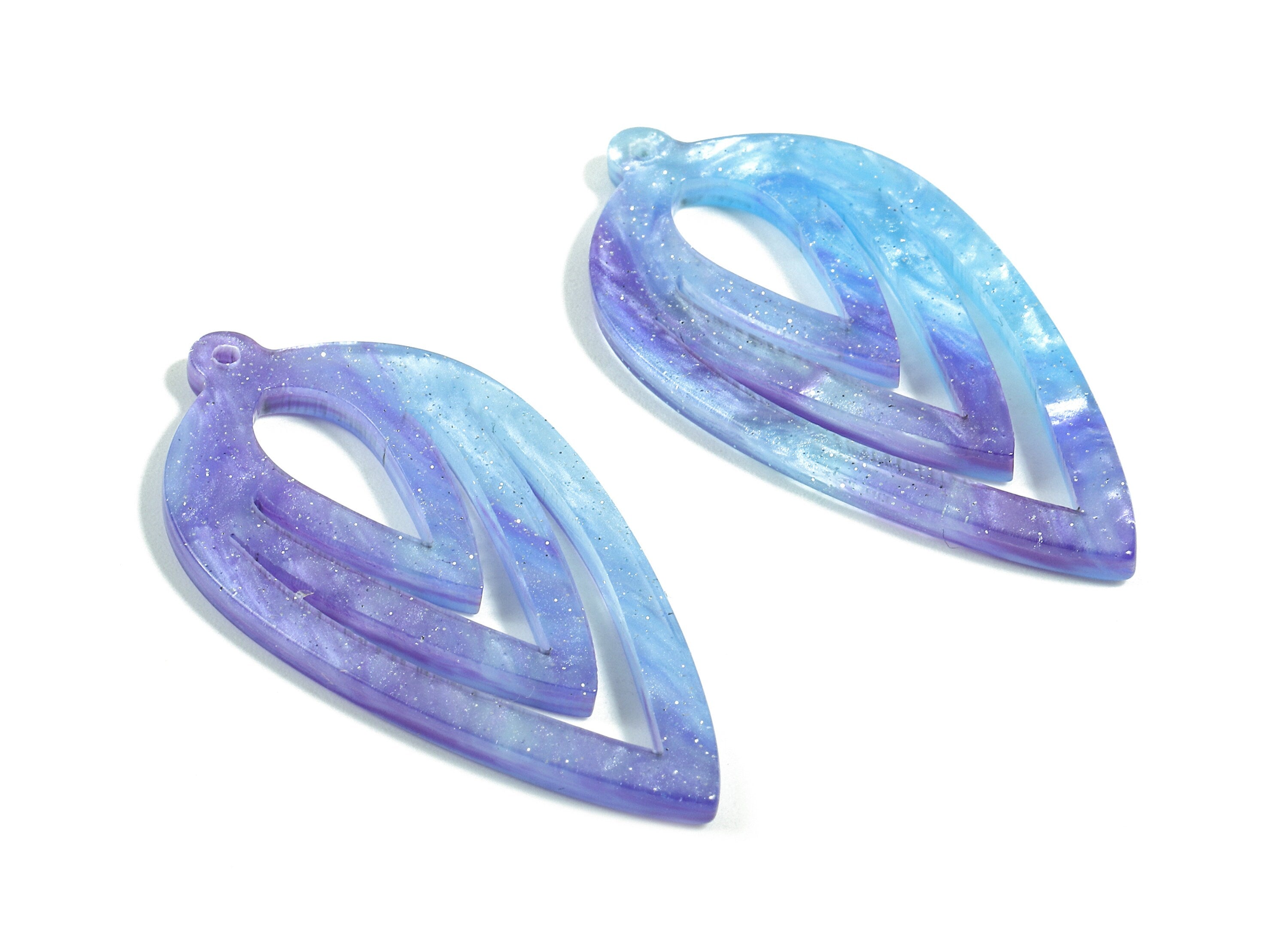 Acetate Drop Charms - Drop Earring and Pendant - Earring Findings - Jewelry Supplies - Color Code:A384 - 45.57x23.36x2.54mm - AC1722-A384 - DOMEDBAZAAR