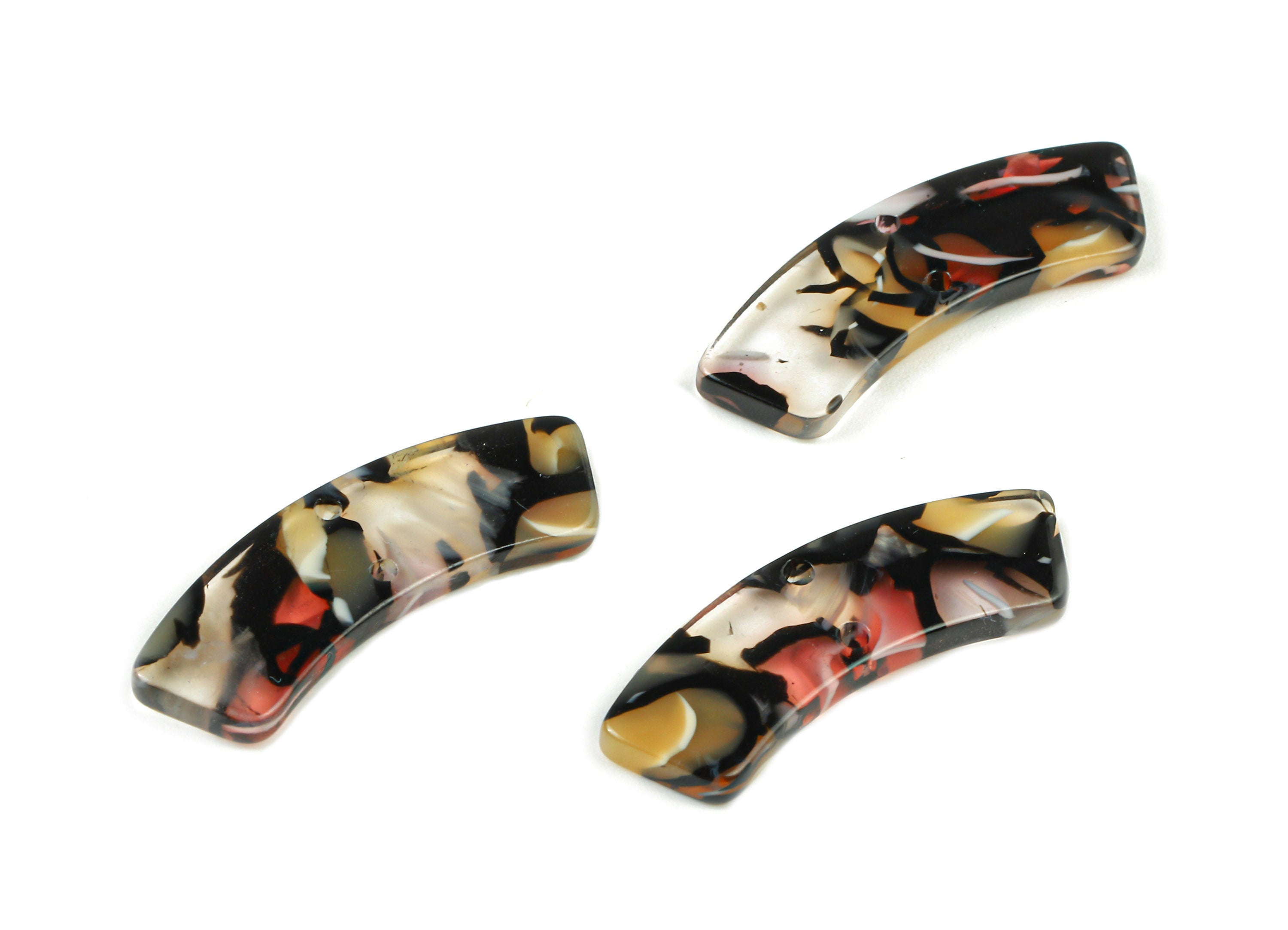 Acetate Connectors - Earrings and Necklace Connectors - bracelet Connectors - 2 Holes - Color Code: A343 - 27.91x8.04x2.63mm - AC1557-A343 - DOMEDBAZAAR