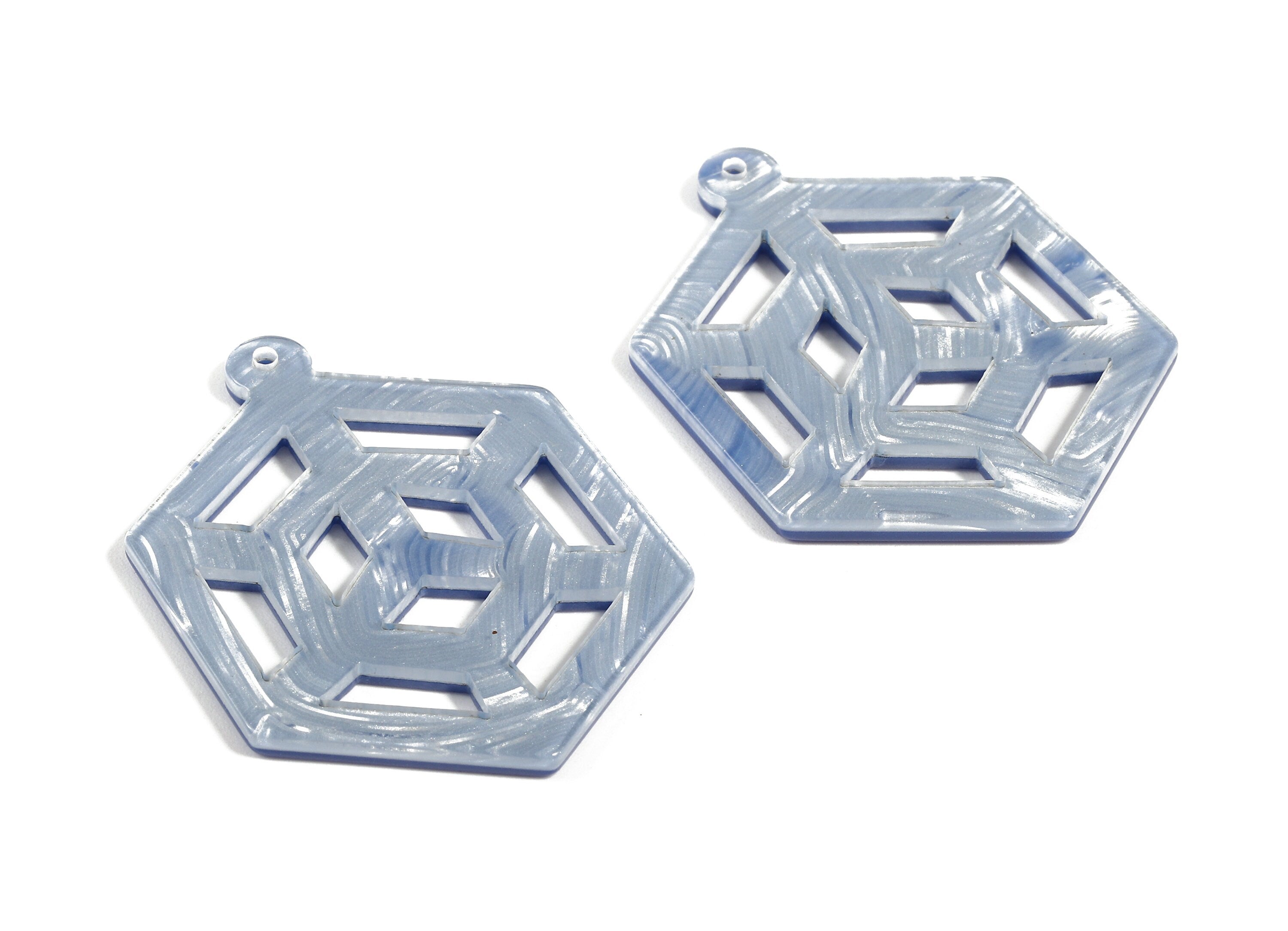 Acetate Hexagon Charm - Hexagon Earring and Pendant - Earring Finding - Jewelry Supplies - Color Code:A385 - 45.45x33.7x2.45mm - AC1725-A385 - DOMEDBAZAAR