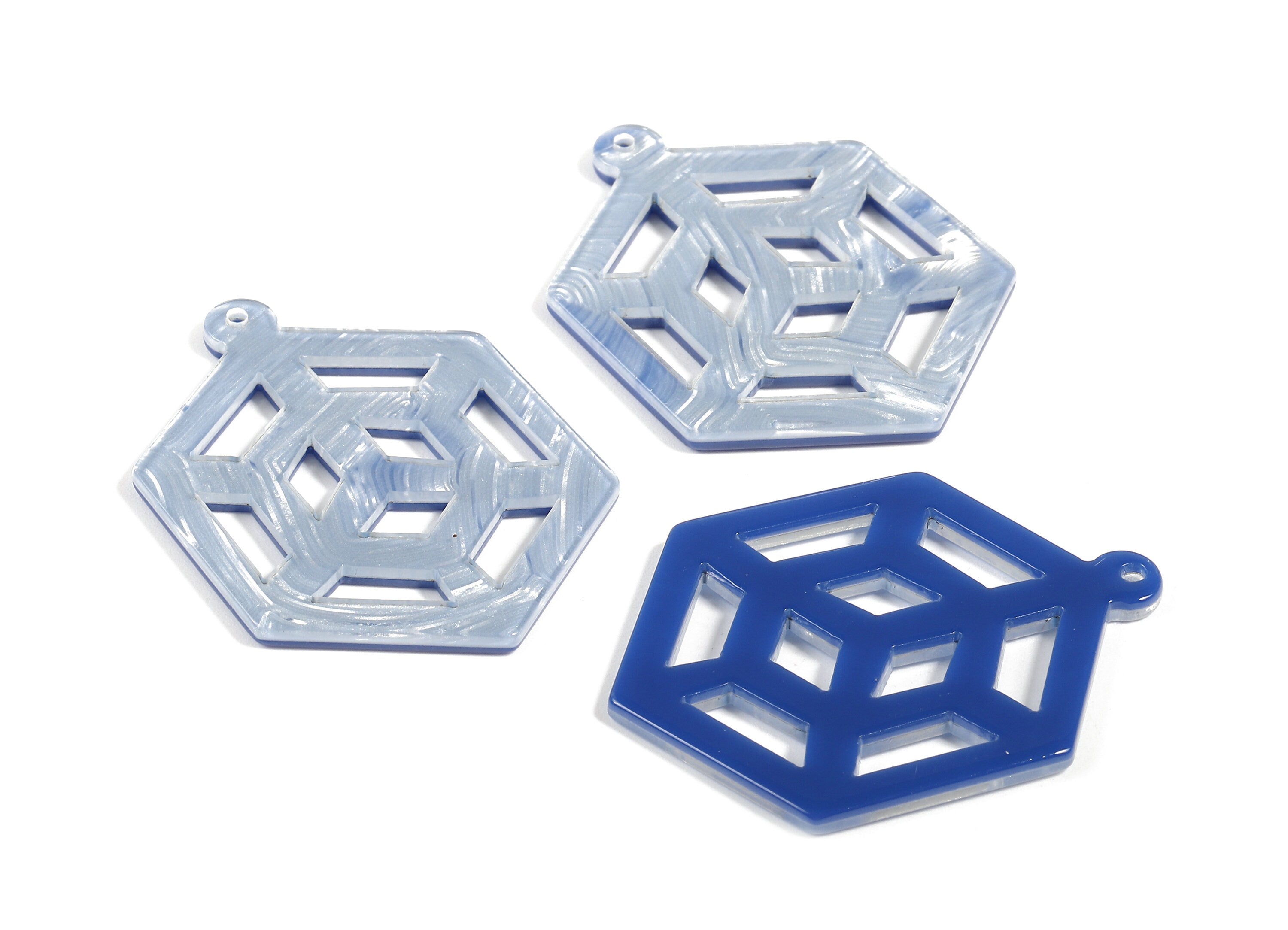Acetate Hexagon Charm - Hexagon Earring and Pendant - Earring Finding - Jewelry Supplies - Color Code:A385 - 45.45x33.7x2.45mm - AC1725-A385 - DOMEDBAZAAR