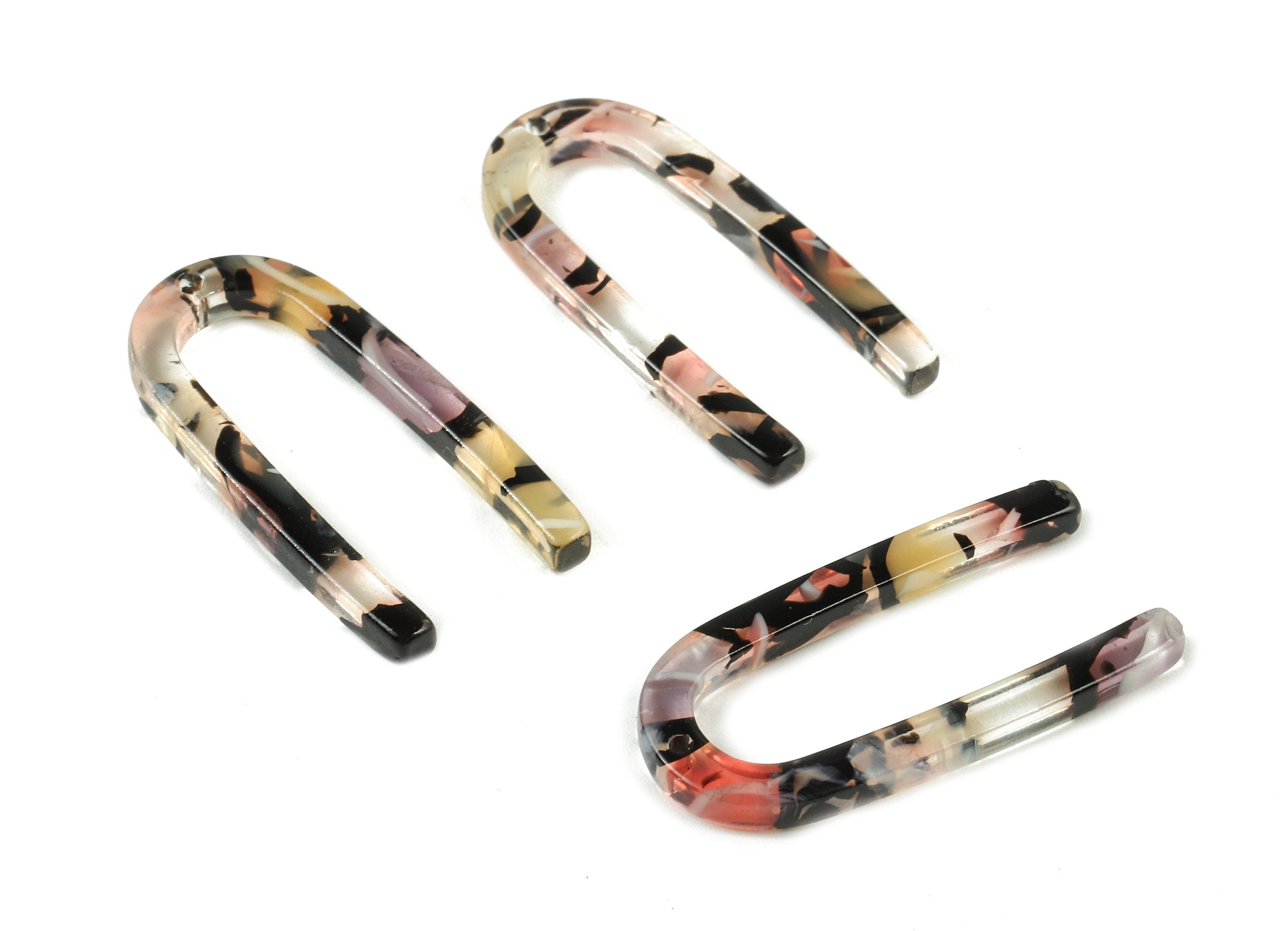 Acetate U Charms - U Earring and Pendant - Earring Findings - Jewelry Supplies - Color Code: A343 - 27x12.83x2.48mm - AC1756-A343 - DOMEDBAZAAR