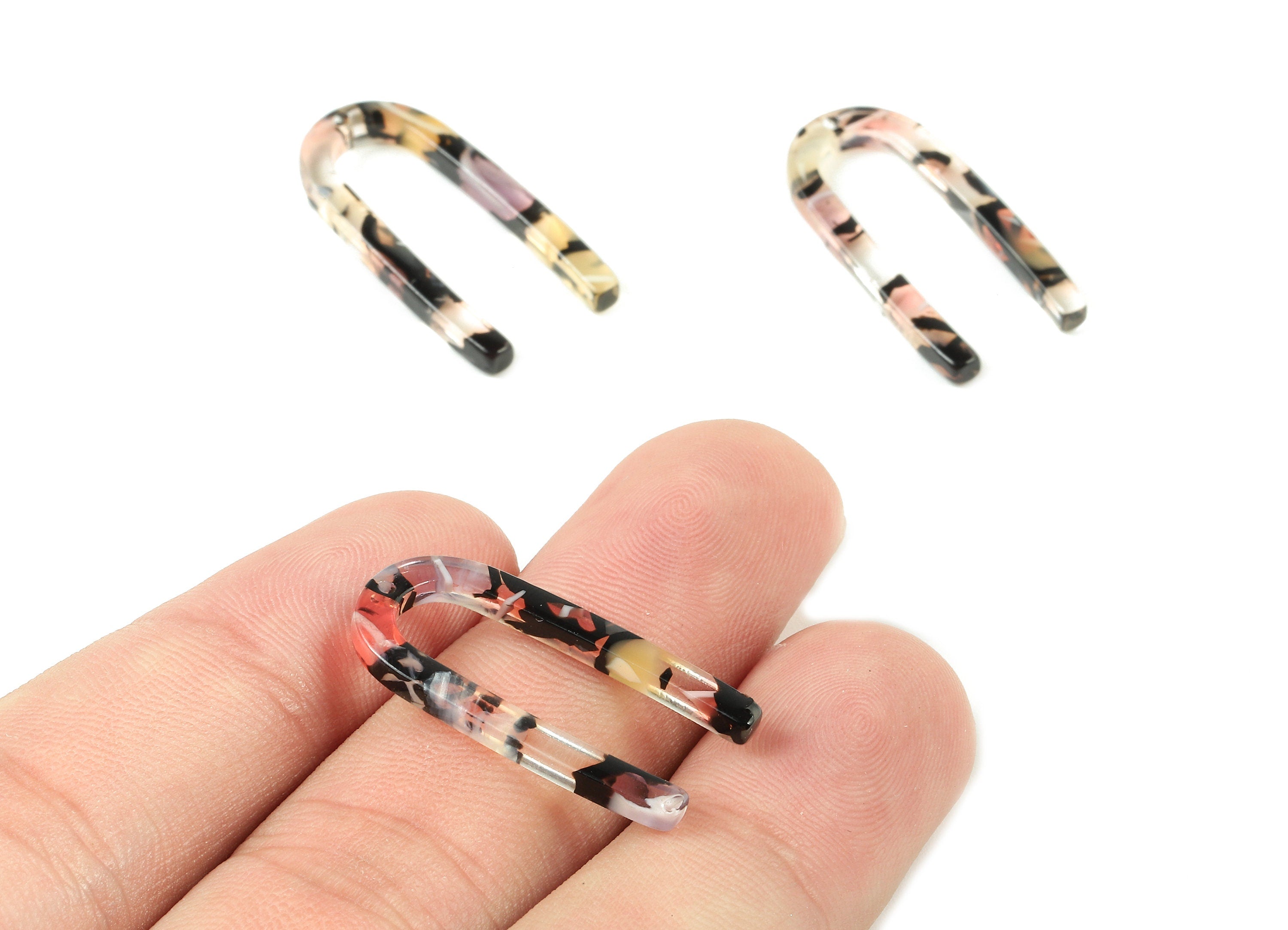 Acetate U Charms - U Earring and Pendant - Earring Findings - Jewelry Supplies - Color Code: A343 - 27x12.83x2.48mm - AC1756-A343 - DOMEDBAZAAR