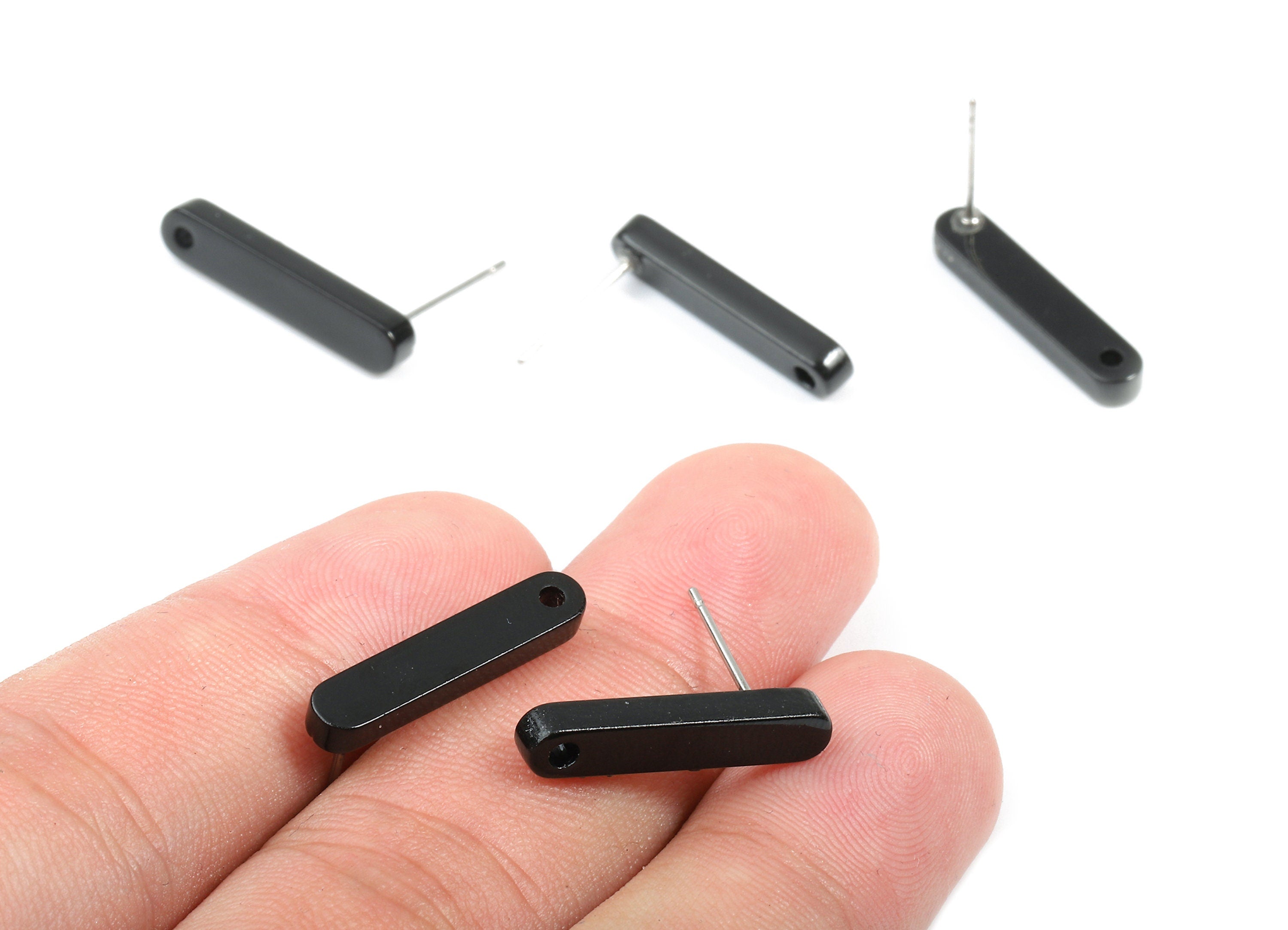 Acetate Acrylic Stick Earring Post - Stick Earring Stud - Earring Post - Jewelry Supplies - Color Code: A66 - 20.6x4.27x2.6mm - AC1577-A66 - DOMEDBAZAAR