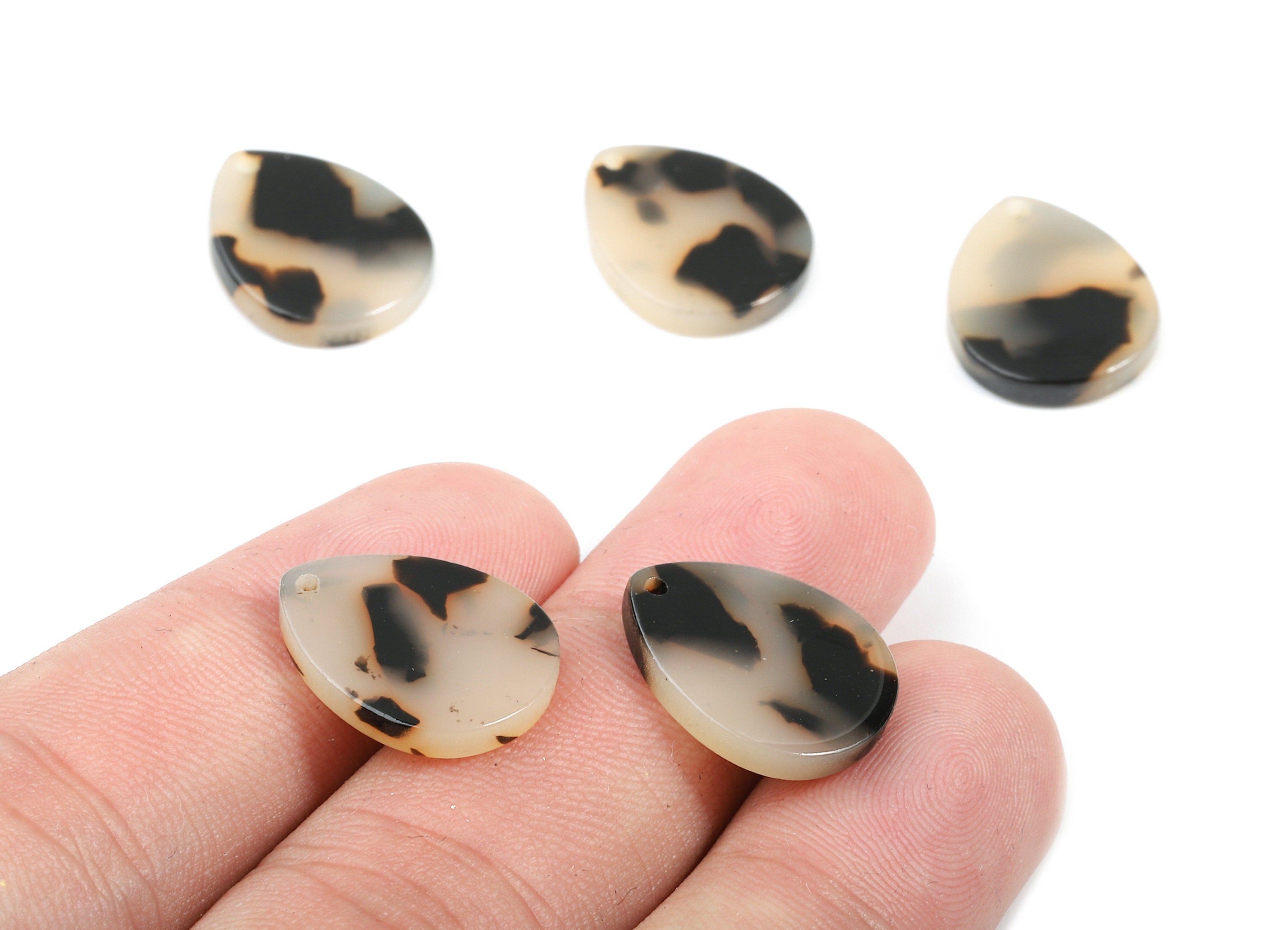 Acrylic Drop Earring Charms -  Blond Tortoise Shell Earrings and Pendant - Earring Finding - Color Code: A07 - 17x13.3x2.53mm -AC1096-A07 - DOMEDBAZAAR