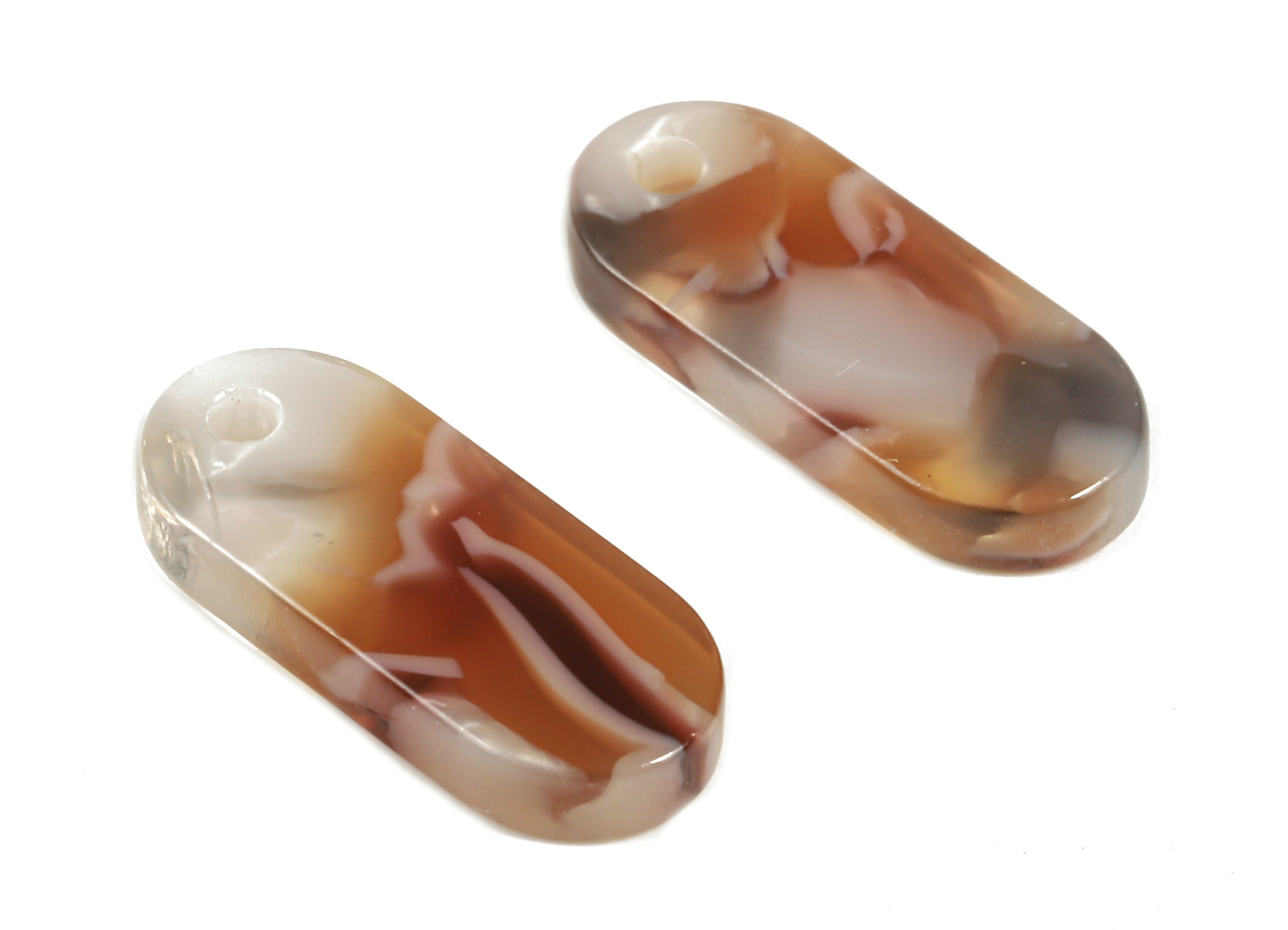 Acetate Oval Charms - Oval Earrings and Pendant - Earring Findings - Jewelry Supplies - Color Code: A372- 18.78x7.85x2.7mm - AC1578-A372 - DOMEDBAZAAR