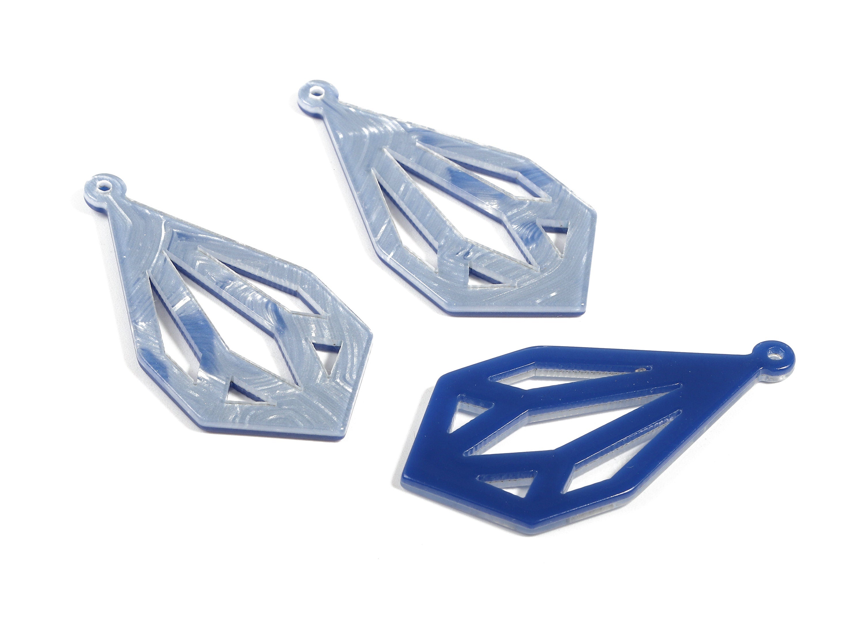 Acetate Diamond Charms - Diamond Earrings and Pendant - Earring Findings - Color Code:A385 - 49.41x24.39x2.86mm - AC1724-A385 - DOMEDBAZAAR