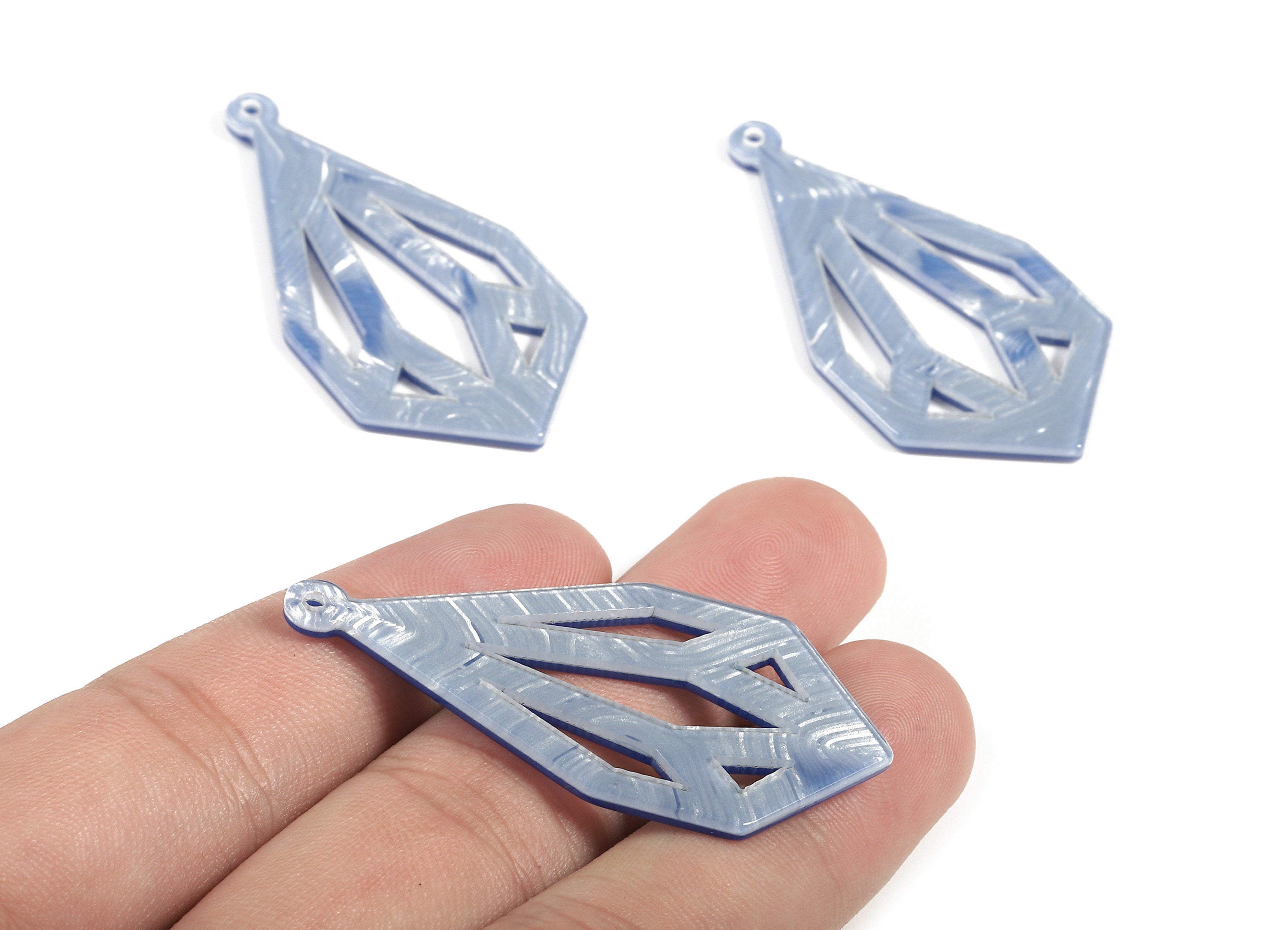 Acetate Diamond Charms - Diamond Earrings and Pendant - Earring Findings - Color Code:A385 - 49.41x24.39x2.86mm - AC1724-A385 - DOMEDBAZAAR