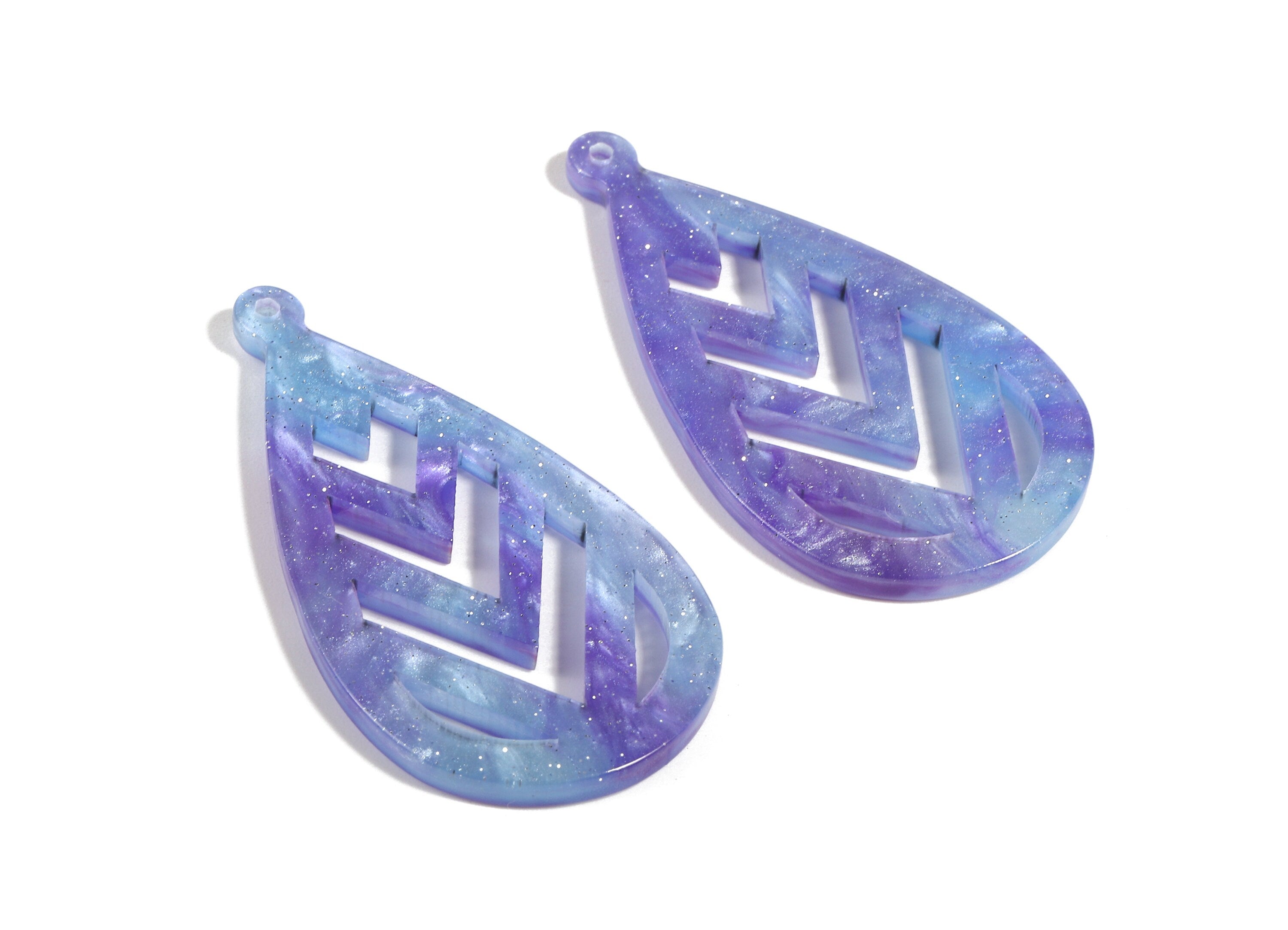 Acetate Drop Charms - Drop Earring and Pendant - Earring Findings - Jewelry Supplies - Color Code:A384 - 45.91x24.8x2.91mm - AC1723-A384 - DOMEDBAZAAR
