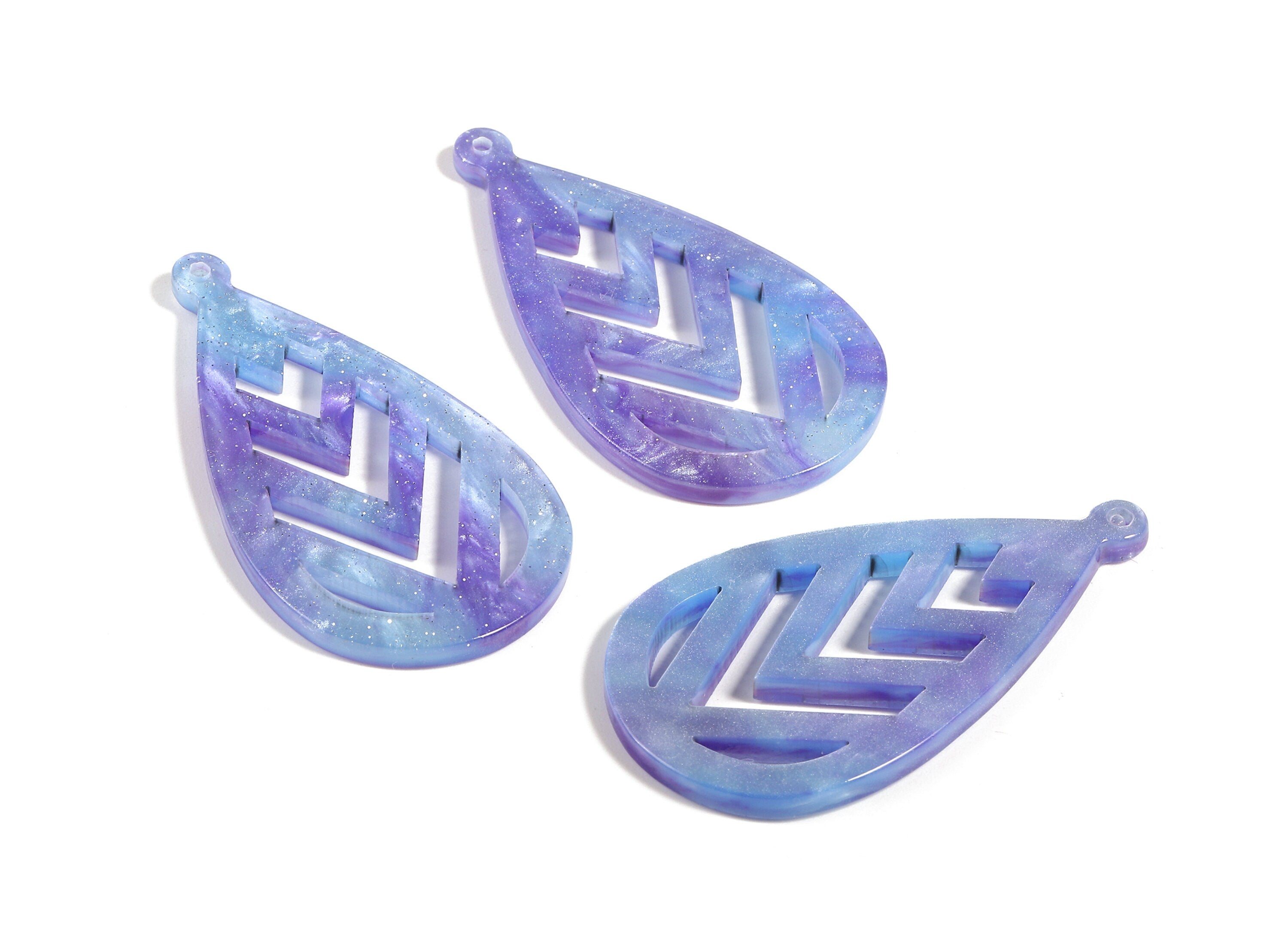 Acetate Drop Charms - Drop Earring and Pendant - Earring Findings - Jewelry Supplies - Color Code:A384 - 45.91x24.8x2.91mm - AC1723-A384 - DOMEDBAZAAR