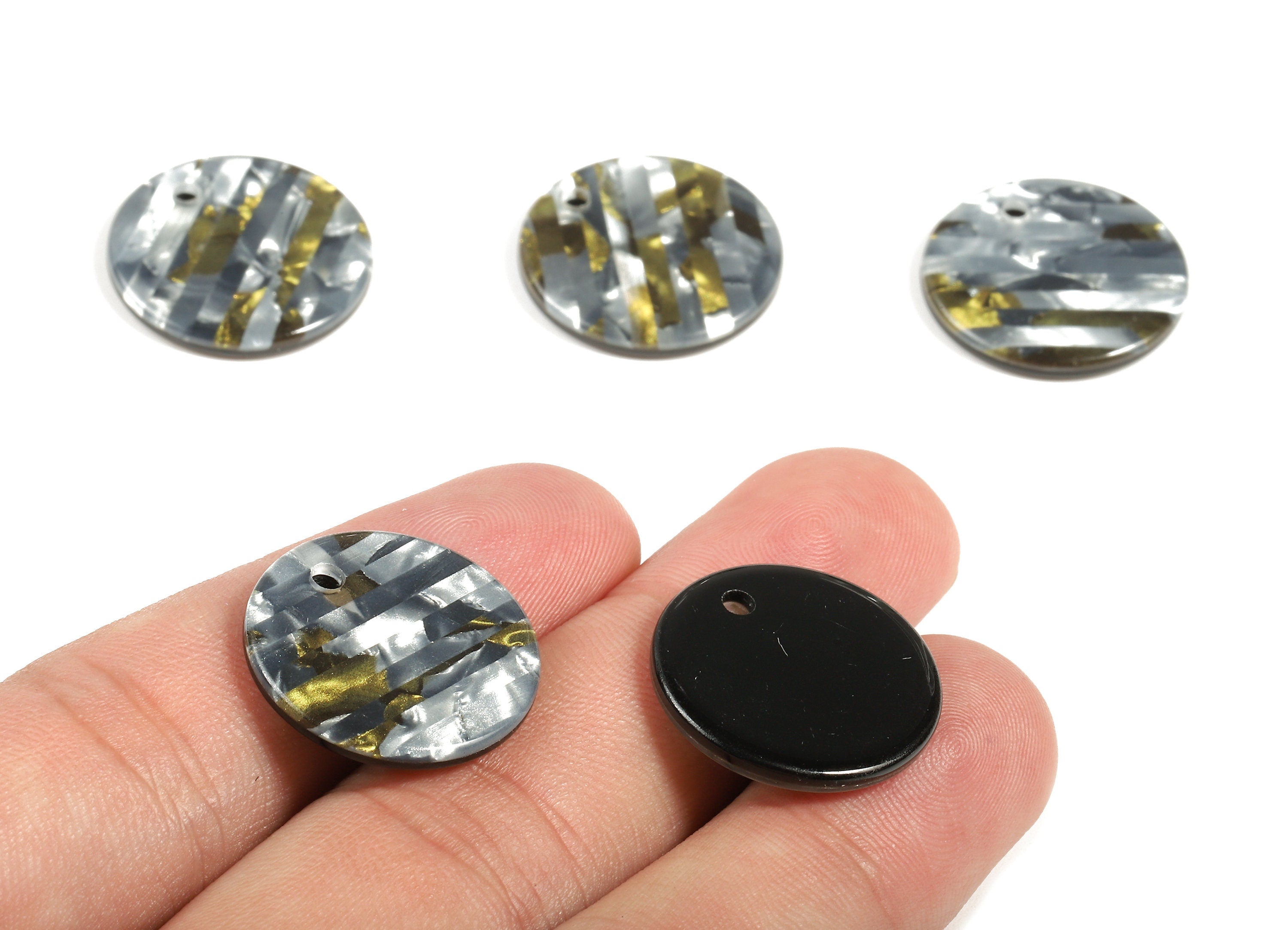 Acetate Round Charms - Coin Earrings and Pendant - Earring Findings - Jewelry Supplys - Color Code: A392 - 20.08x20.08x2.28mm - AC1213-A392 - DOMEDBAZAAR