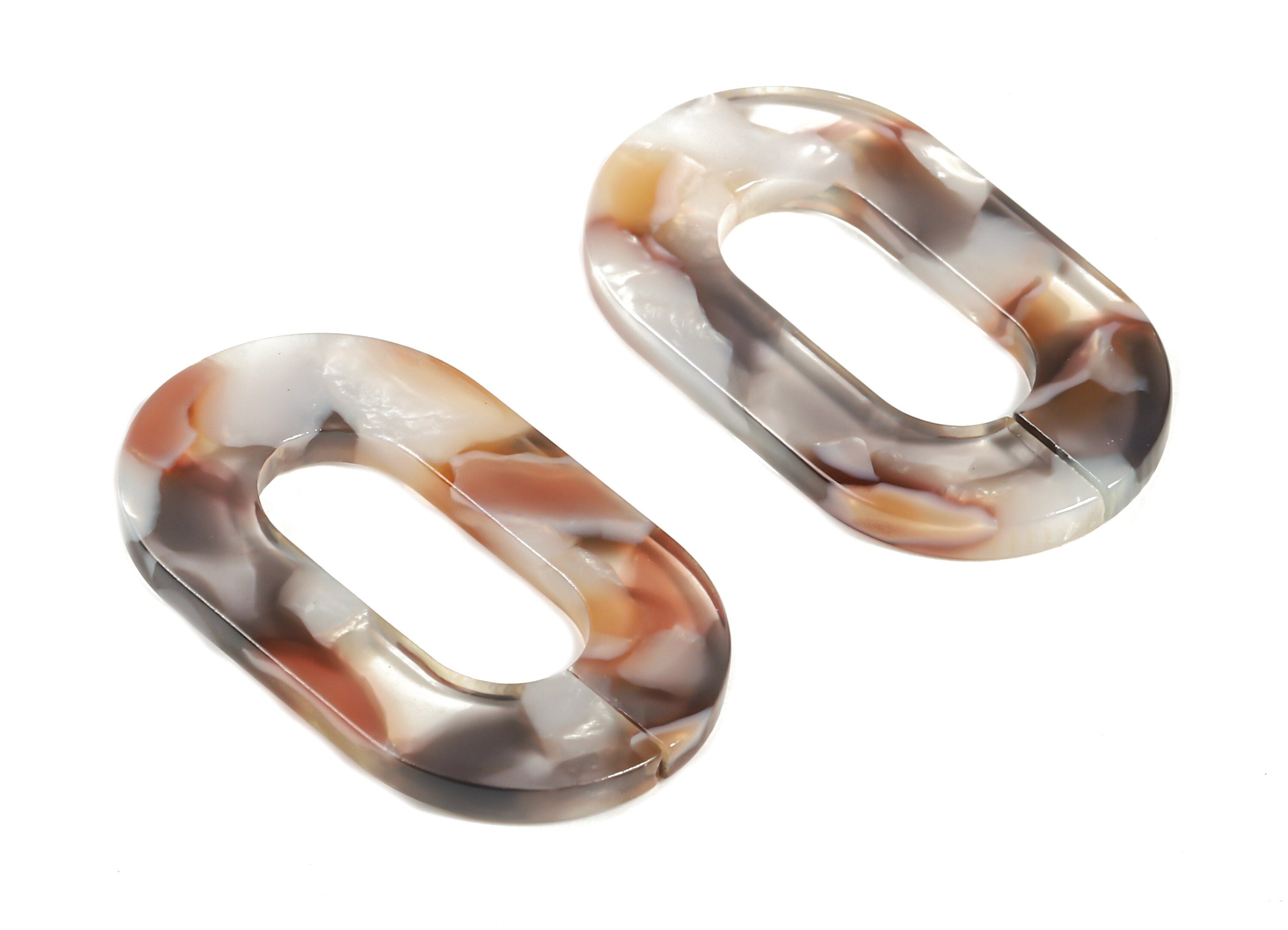 Acetate Oval Charms - Laser Cut Open Oval Flat Cable Chain - Acetate Oval Connectors - Color Code: A372 - 32.52x19.75x2.66mm - AC1148-A372 - DOMEDBAZAAR
