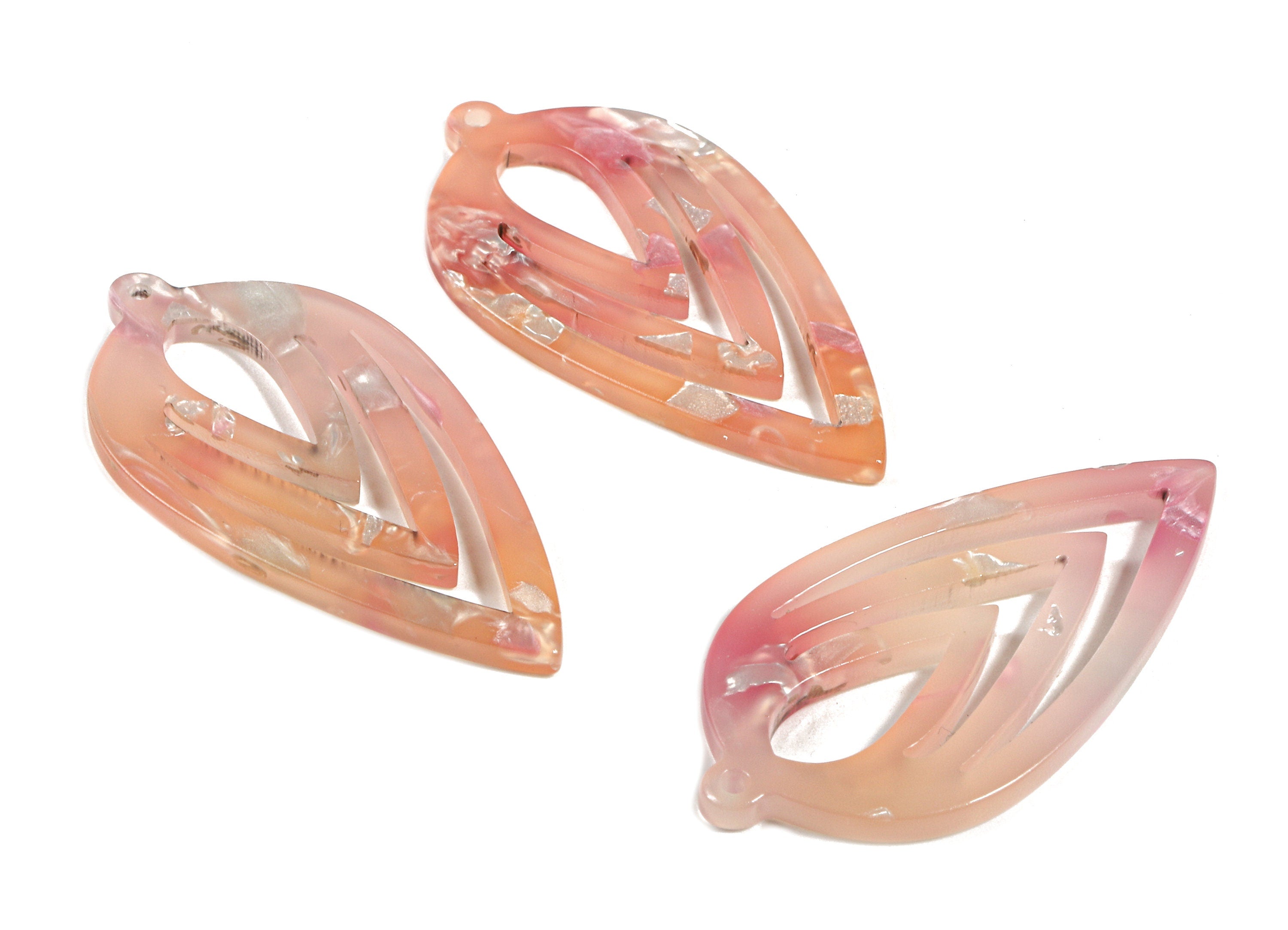 Acetate Drop Charms - Drop Earring and Pendant - Earring Findings - Jewelry Supplies - Color Code:A383 - 45.57x23.36x2.54mm - AC1722-A383 - DOMEDBAZAAR