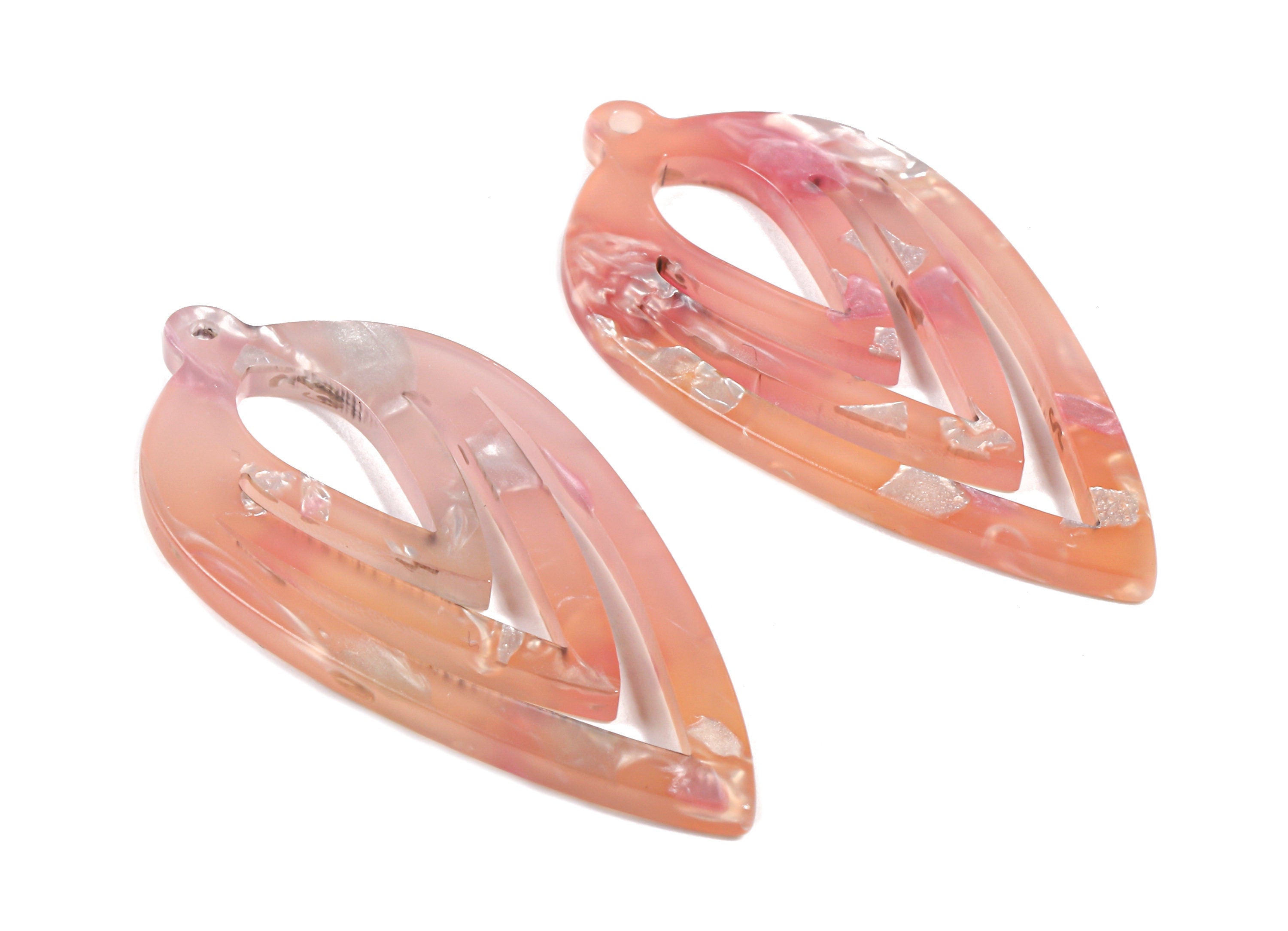 Acetate Drop Charms - Drop Earring and Pendant - Earring Findings - Jewelry Supplies - Color Code:A383 - 45.57x23.36x2.54mm - AC1722-A383 - DOMEDBAZAAR