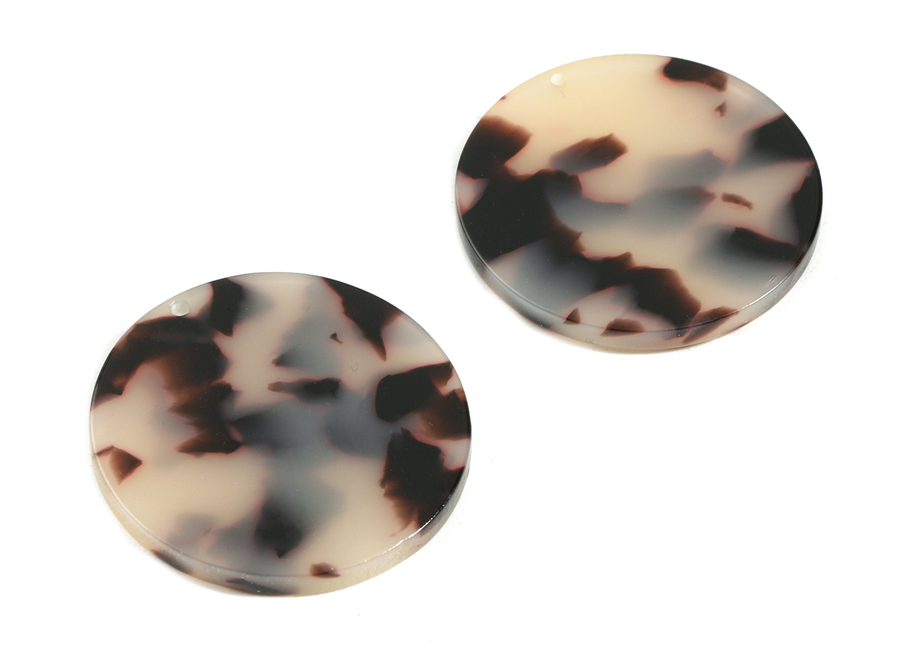 Acetate Coin Charms - Blonde Tortoise Shell Earrings - Circle Earrings and Pendant - Color Code: A07 - 27.38x27.38x2.62mm - AC1801-A07 - DOMEDBAZAAR