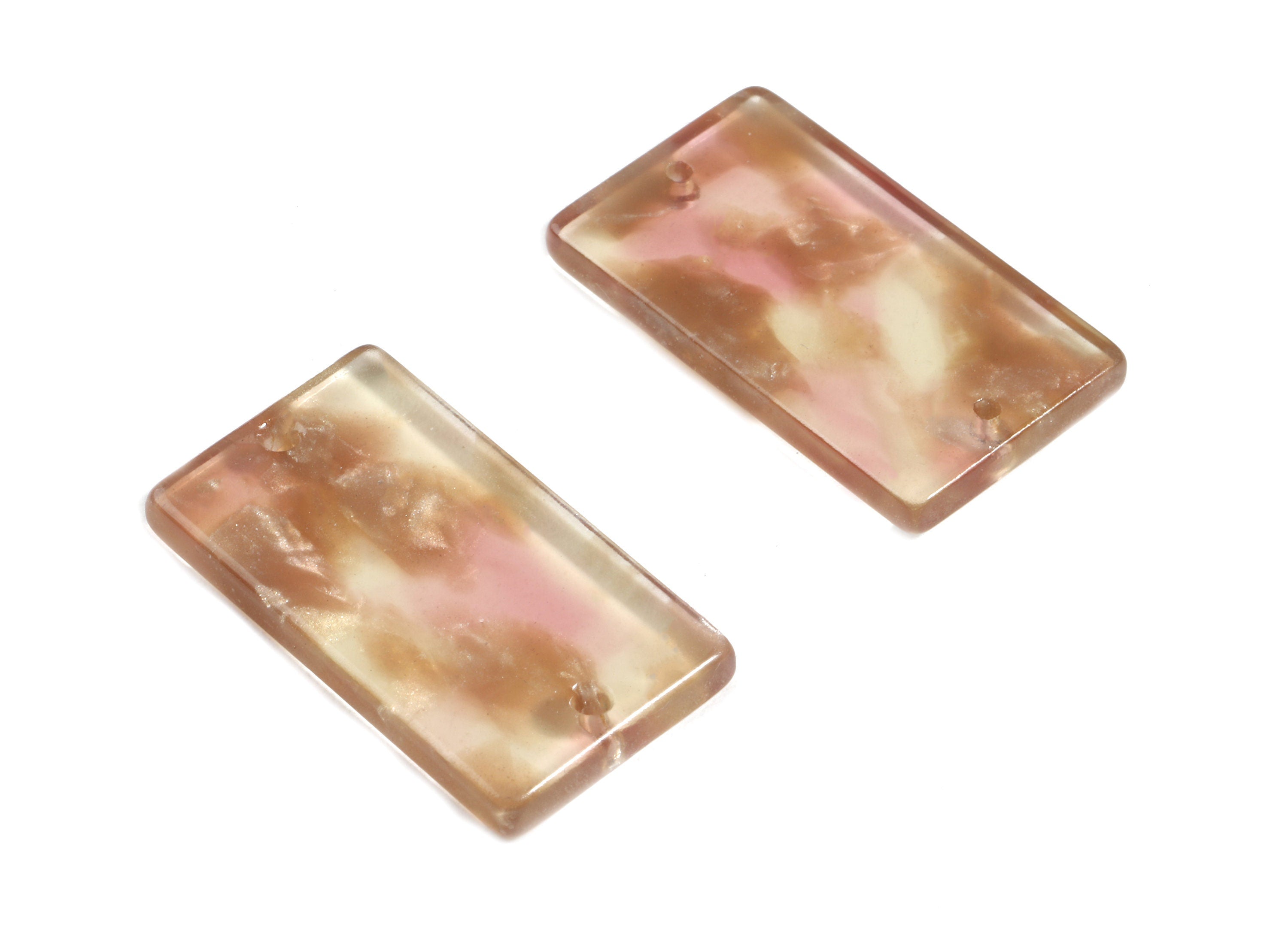 Acetate Rectangle Connectors - 2 Holes - Rectangle Earrings - Earring Findings - Color Code:A45 - 25.2x14.5x2.89mm - AC1803-A45 - DOMEDBAZAAR