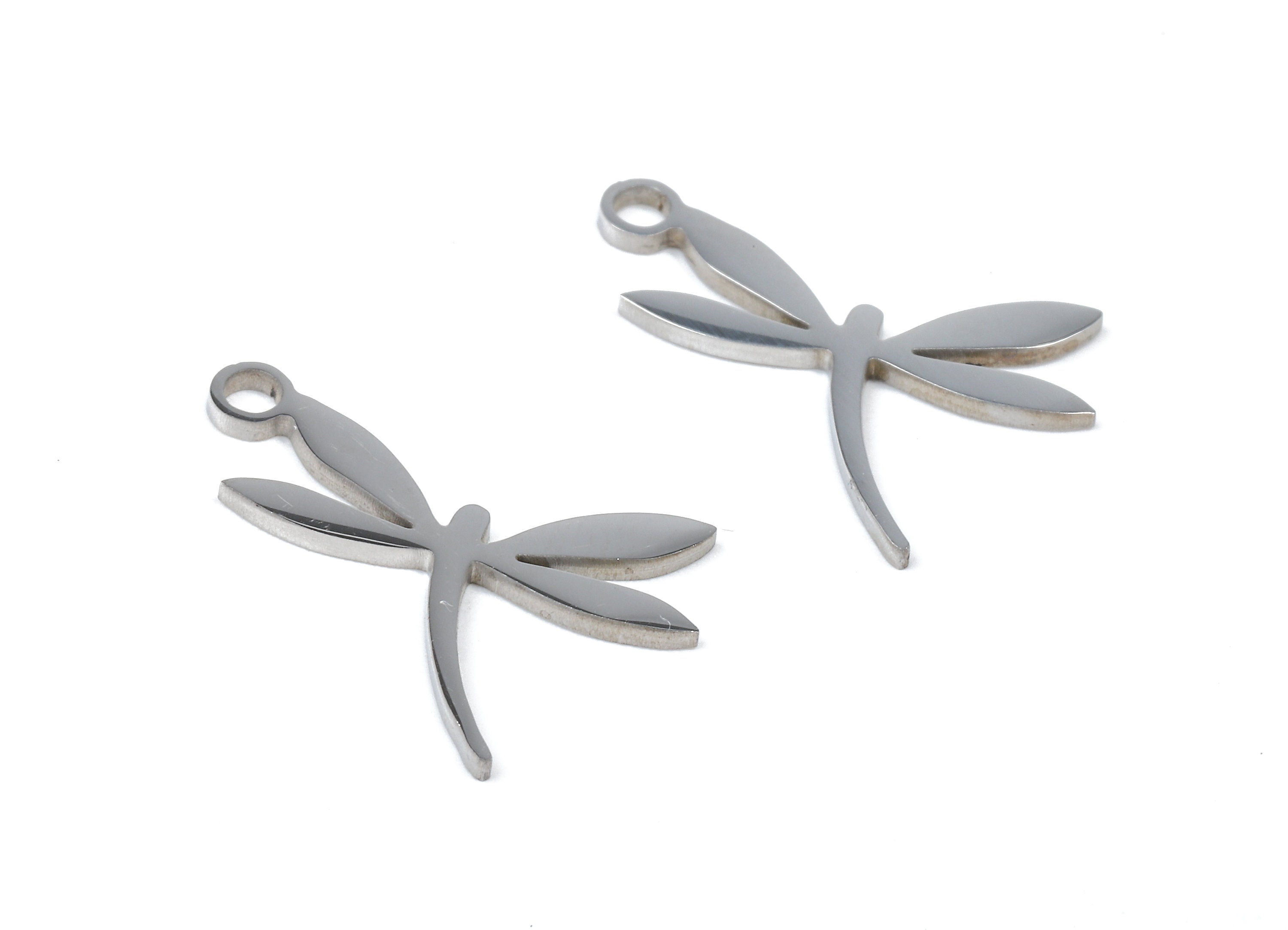 Stainless Steel Dragonfly Charms - Dragonfly Earrings and Pendant - Bracelet Pendant - Jewelry Supplies - 17.75x13.89x0.93mm - SS1028 - DOMEDBAZAAR