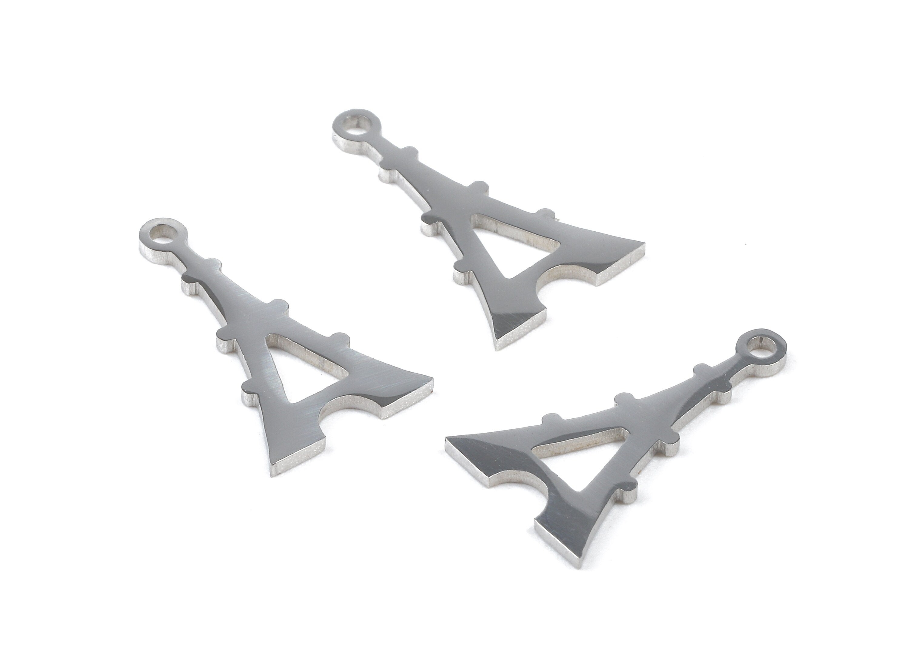 Stainless Steel Eiffel Tower Charms - Eiffel Tower Earrings and Pendant - Bracelet Pendant - Jewelry Supplies - 17.37x9.99x0.95mm - SS1075 - DOMEDBAZAAR