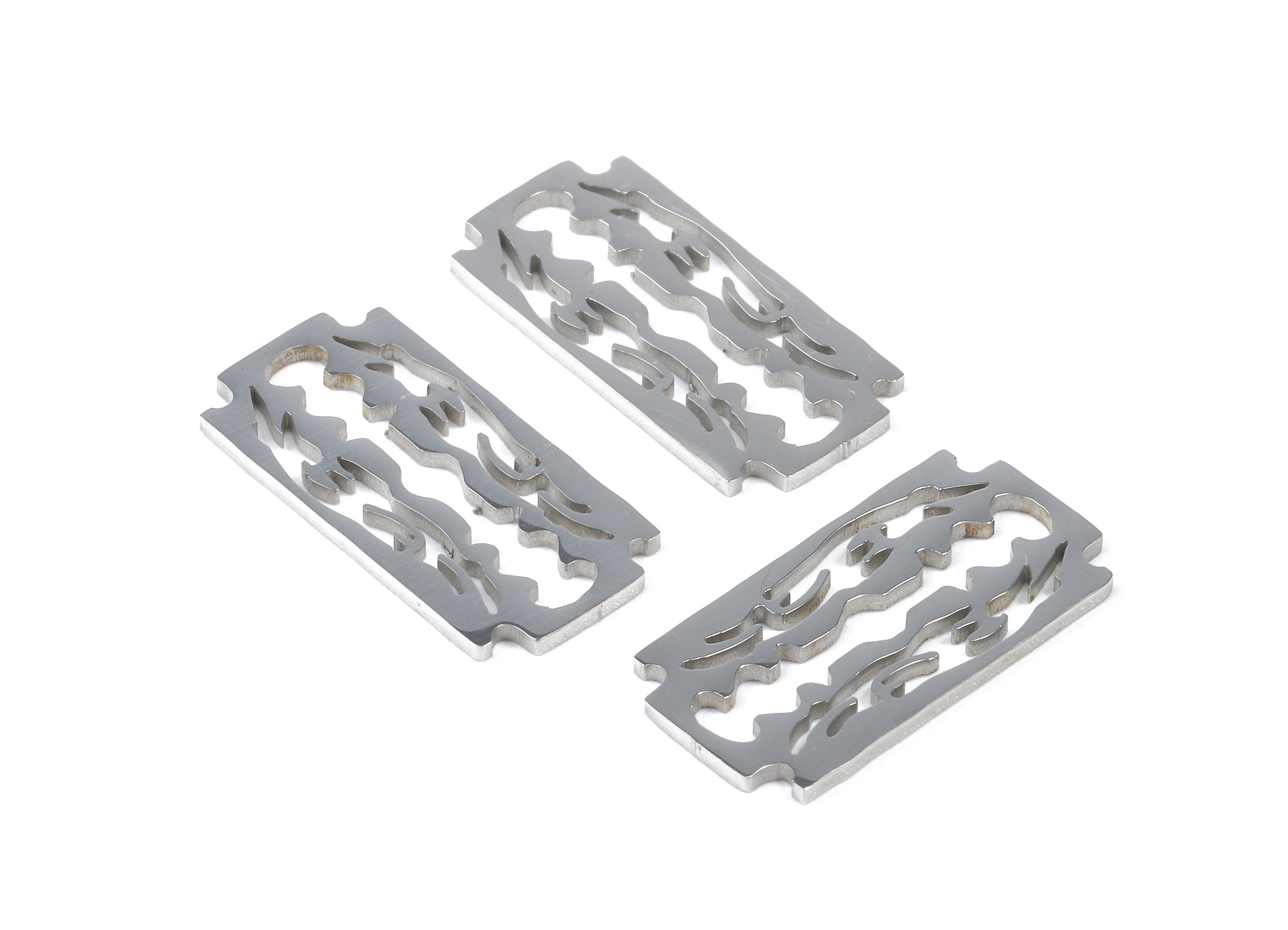 Stainless Steel Razor Blade Connector - Razor Blade Earrings Charms and Pendant - Bracelet Pendant - 21.29x9.86x0.95mm - SS1153 - DOMEDBAZAAR