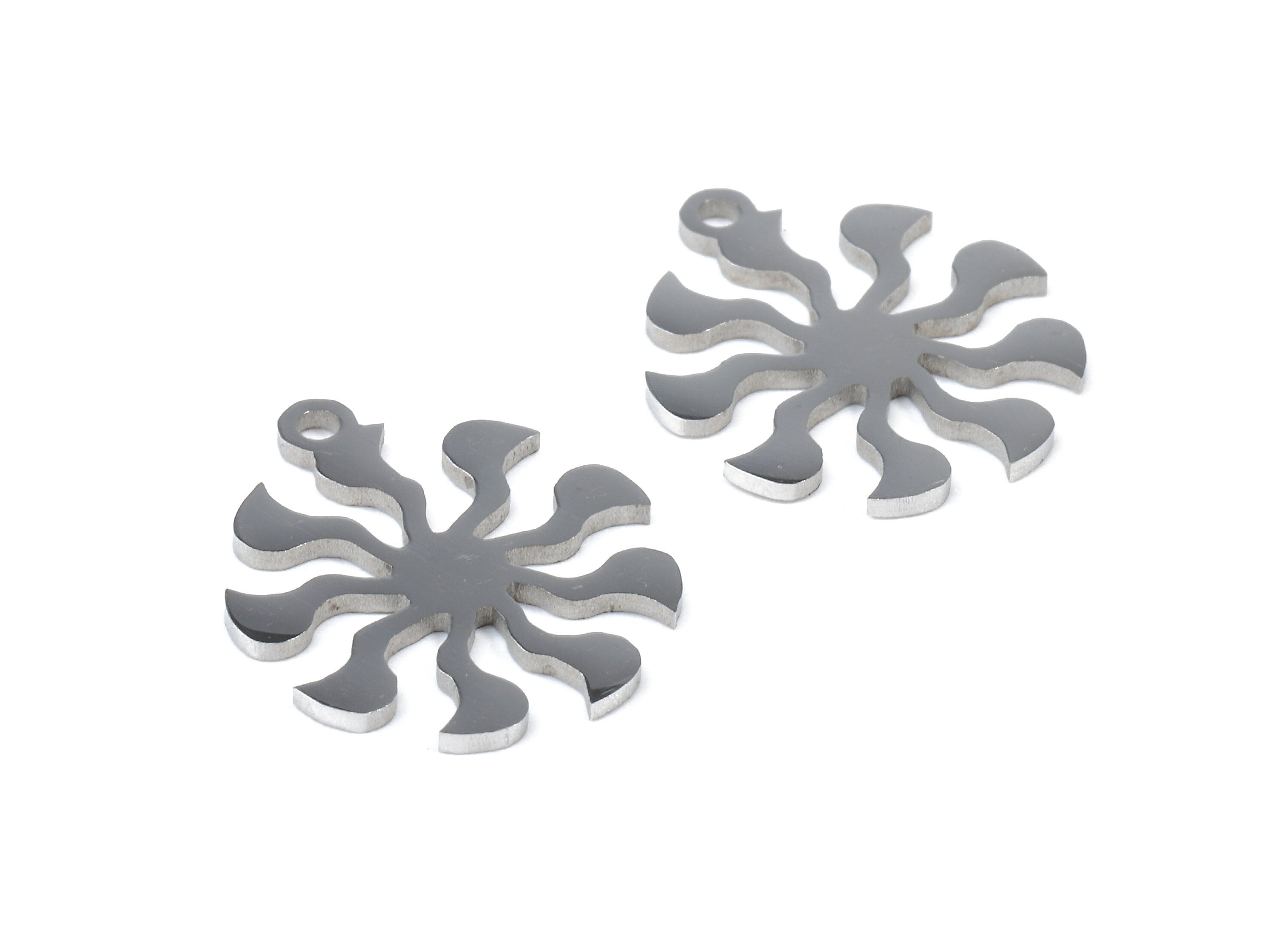 Stainless Steel Sun Charms - Sun Earrings and Pendant - Bracelet Pendant - Jewelry Supplies - 17.44x15.33x0.94mm - SS1024 - DOMEDBAZAAR