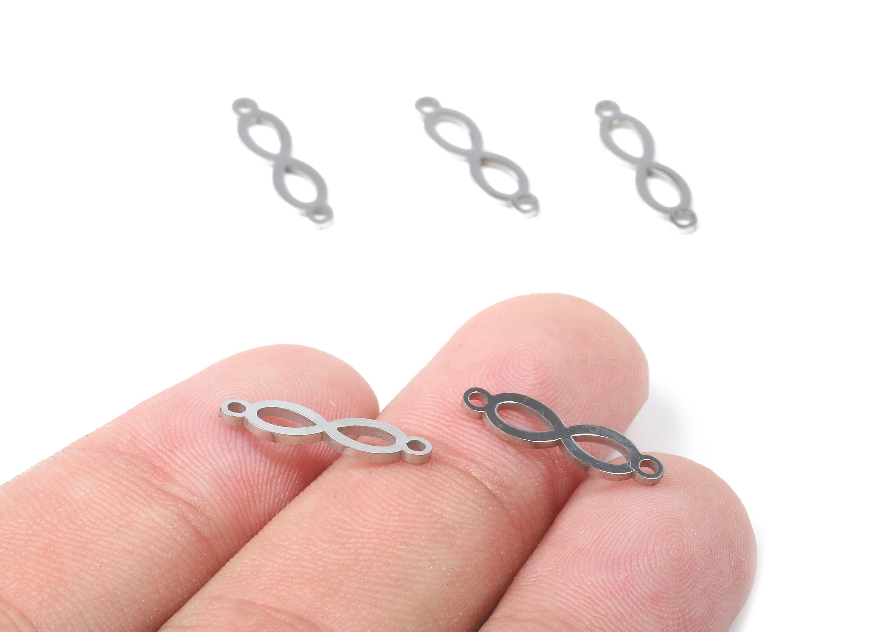 Stainless Steel Infinity Connector - Infinity Earrings Charms and Pendant - Bracelet Pendant - 16.99x4.56x0.93mm - SS1150 - DOMEDBAZAAR