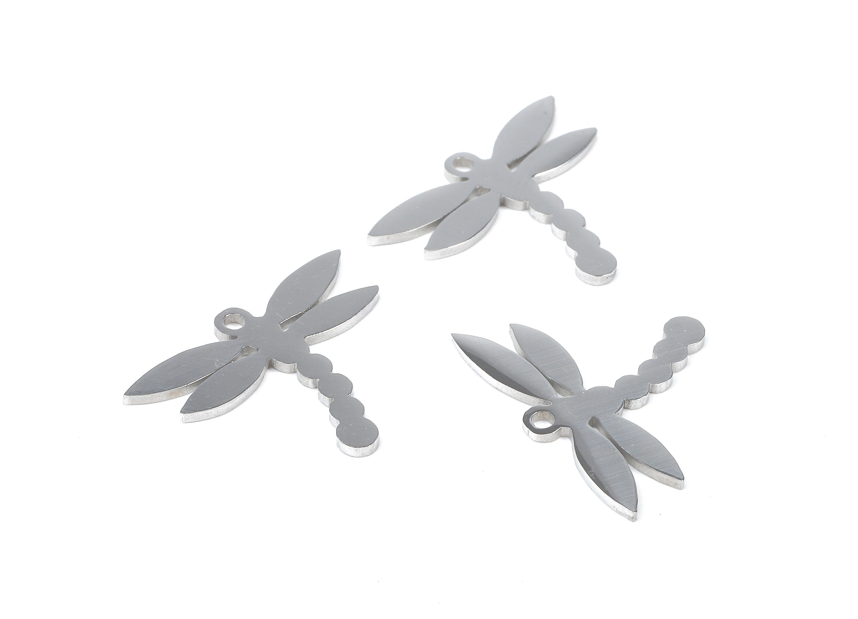 Stainless Steel Dragonfly Charms - Dragonfly Earrings and Pendant - Bracelet Pendant - Jewelry Supplies - 20.31x15.86x0.95mm - SS1061 - DOMEDBAZAAR